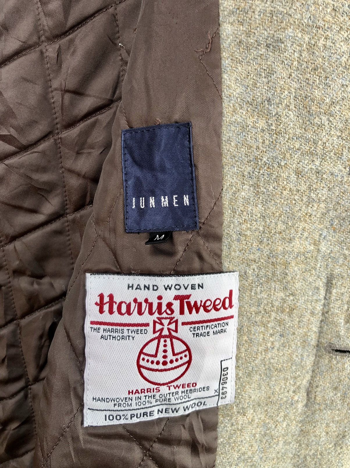 Harris Tweed Jun Men X Harris Tweed Wool Pea Coat Size US M / EU 48-50 / 2 - 10 Thumbnail
