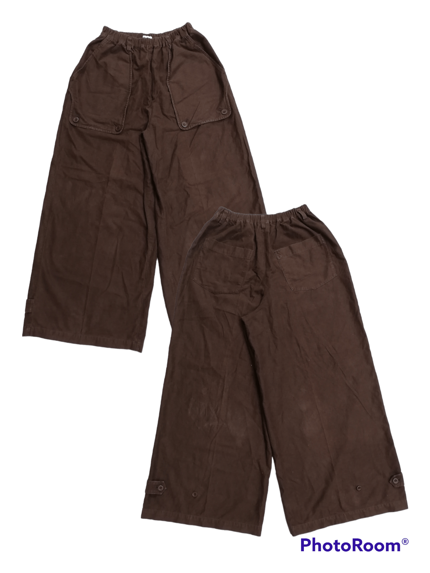 Pre-owned Issey Miyake Plantation By  Wide-leg Baggy Pants In Dark Brown