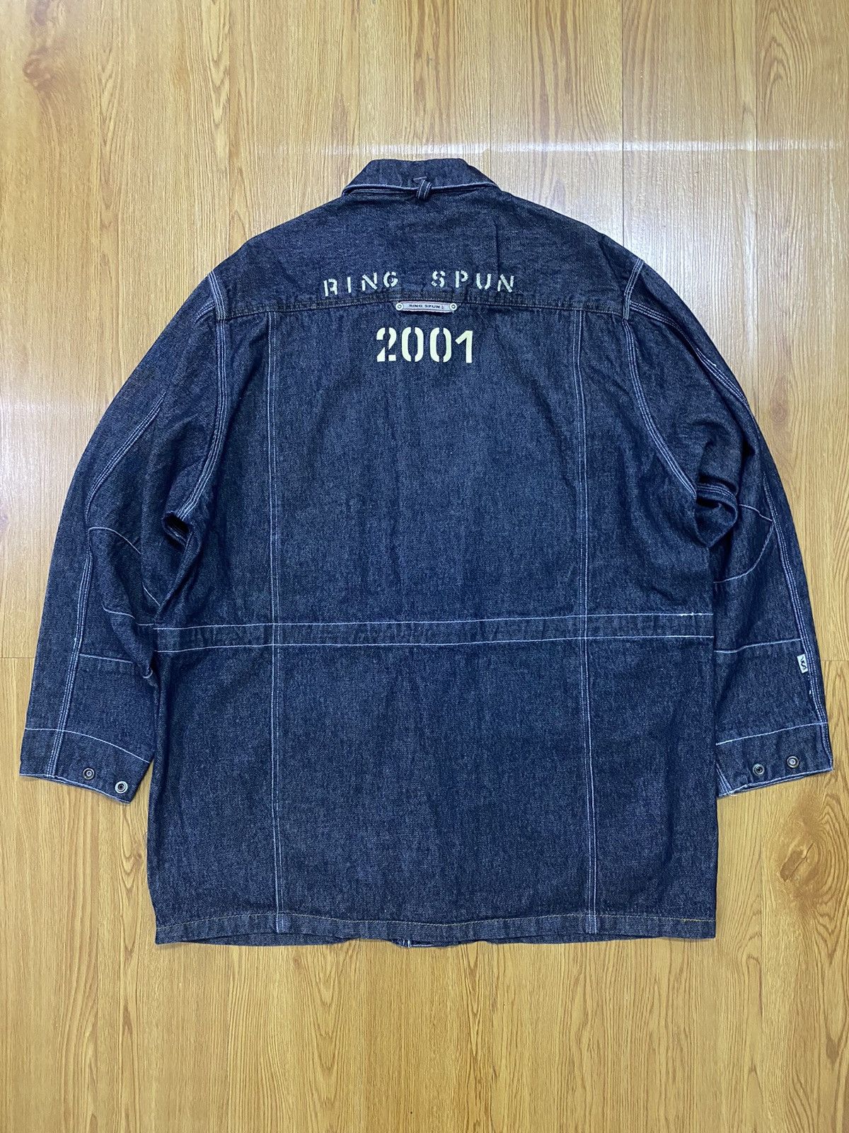 Japanese Brand × Ringspun Ringspun 2001 Denim Long Jacket Size US L / EU 52-54 / 3 - 2 Thumbnail