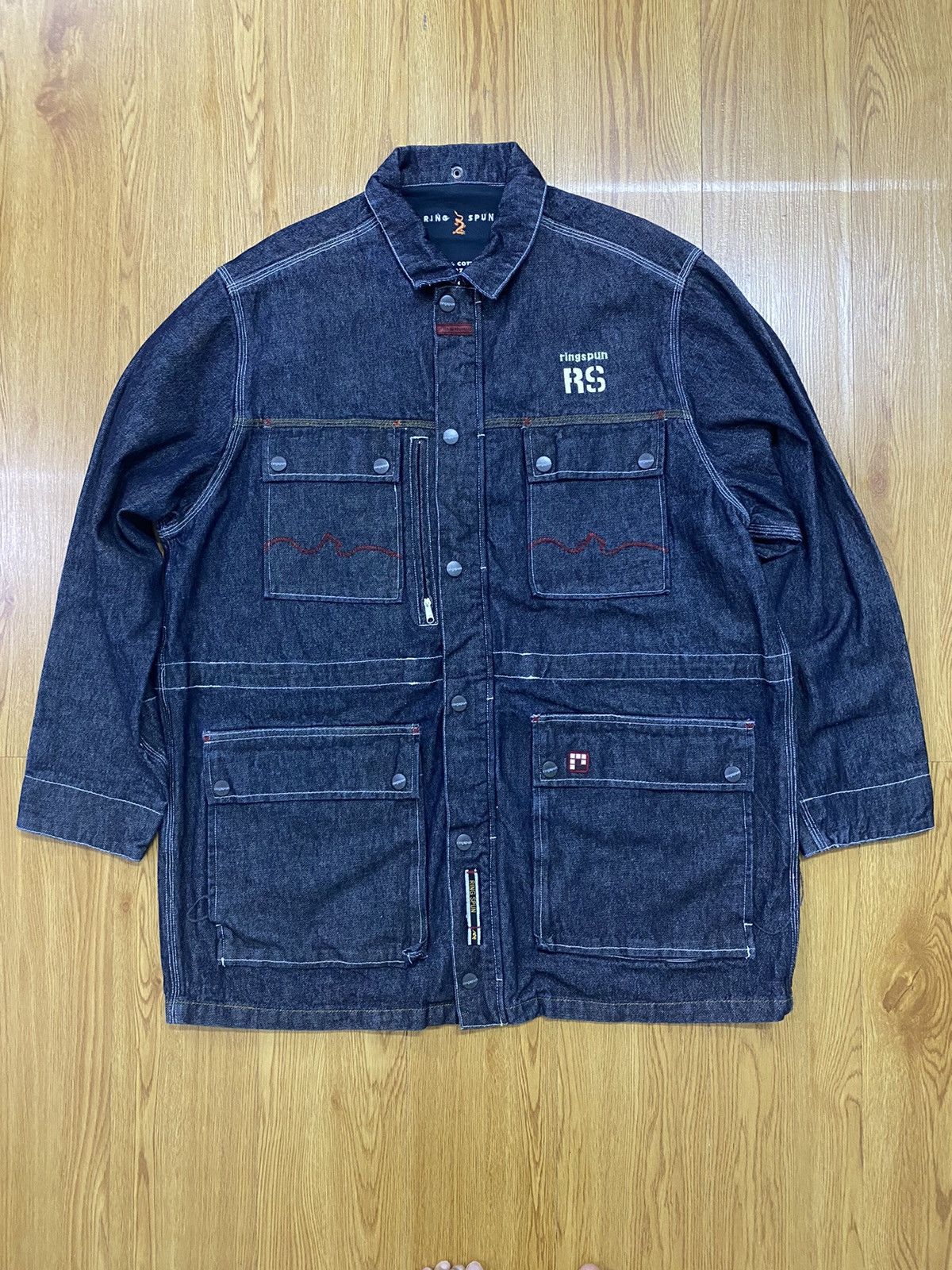 Japanese Brand × Ringspun Ringspun 2001 Denim Long Jacket Size US L / EU 52-54 / 3 - 1 Thumbnail