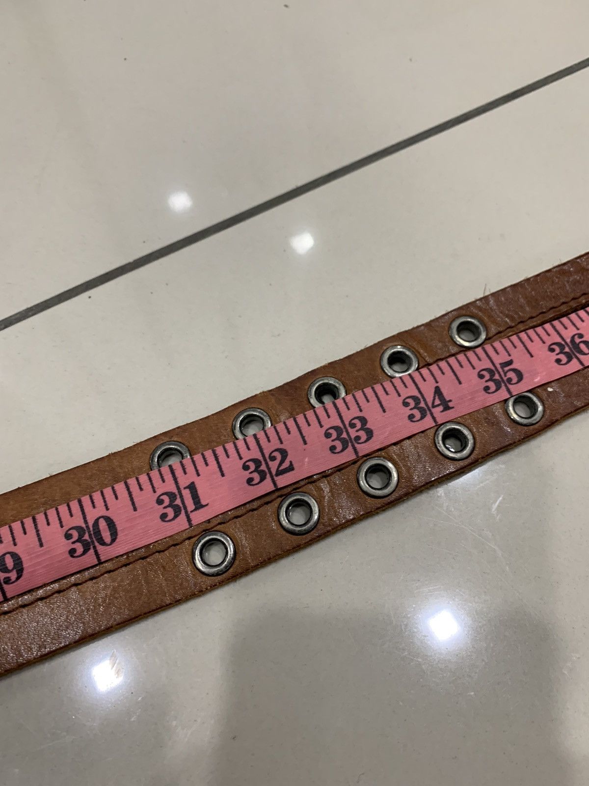 Japanese Brand MOUSSY ZIPPER LEATHER PUNK ROCK BELT Size ONE SIZE - 6 Thumbnail