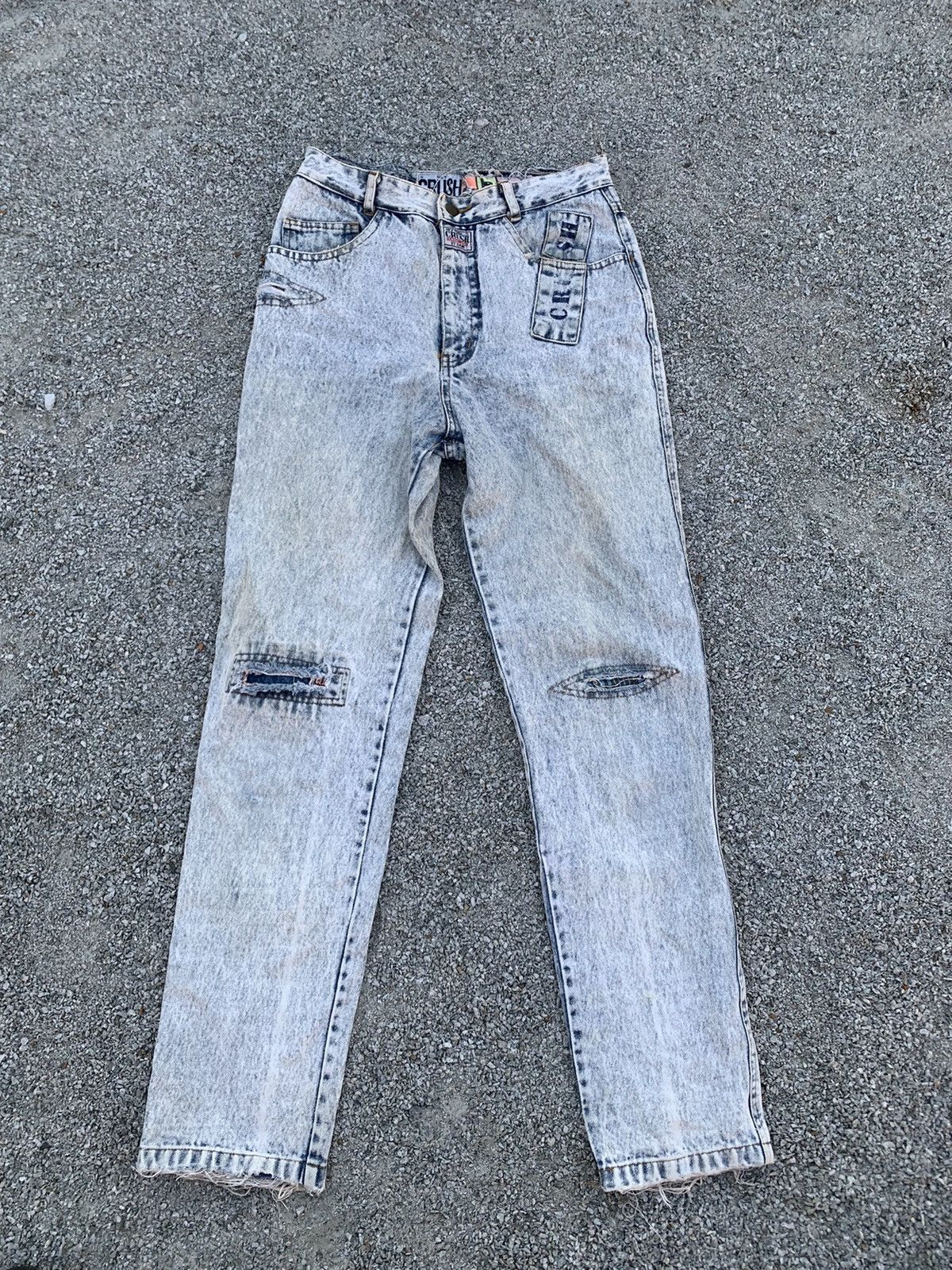 Vintage Vintage Crush Distressed Acidwash Denim Pant Size US 30 / EU 46 - 1 Thumbnail