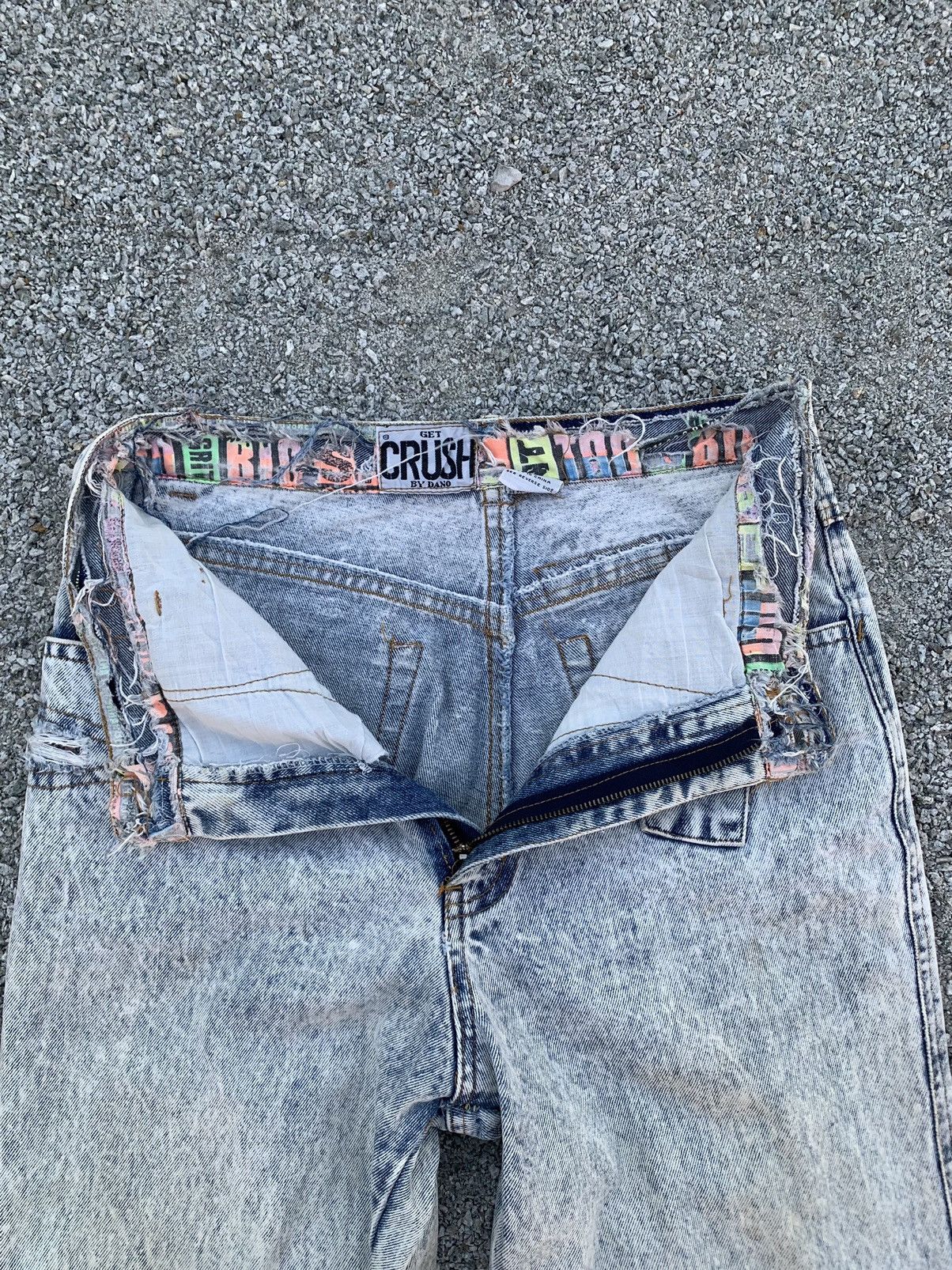 Vintage Vintage Crush Distressed Acidwash Denim Pant Size US 30 / EU 46 - 3 Thumbnail