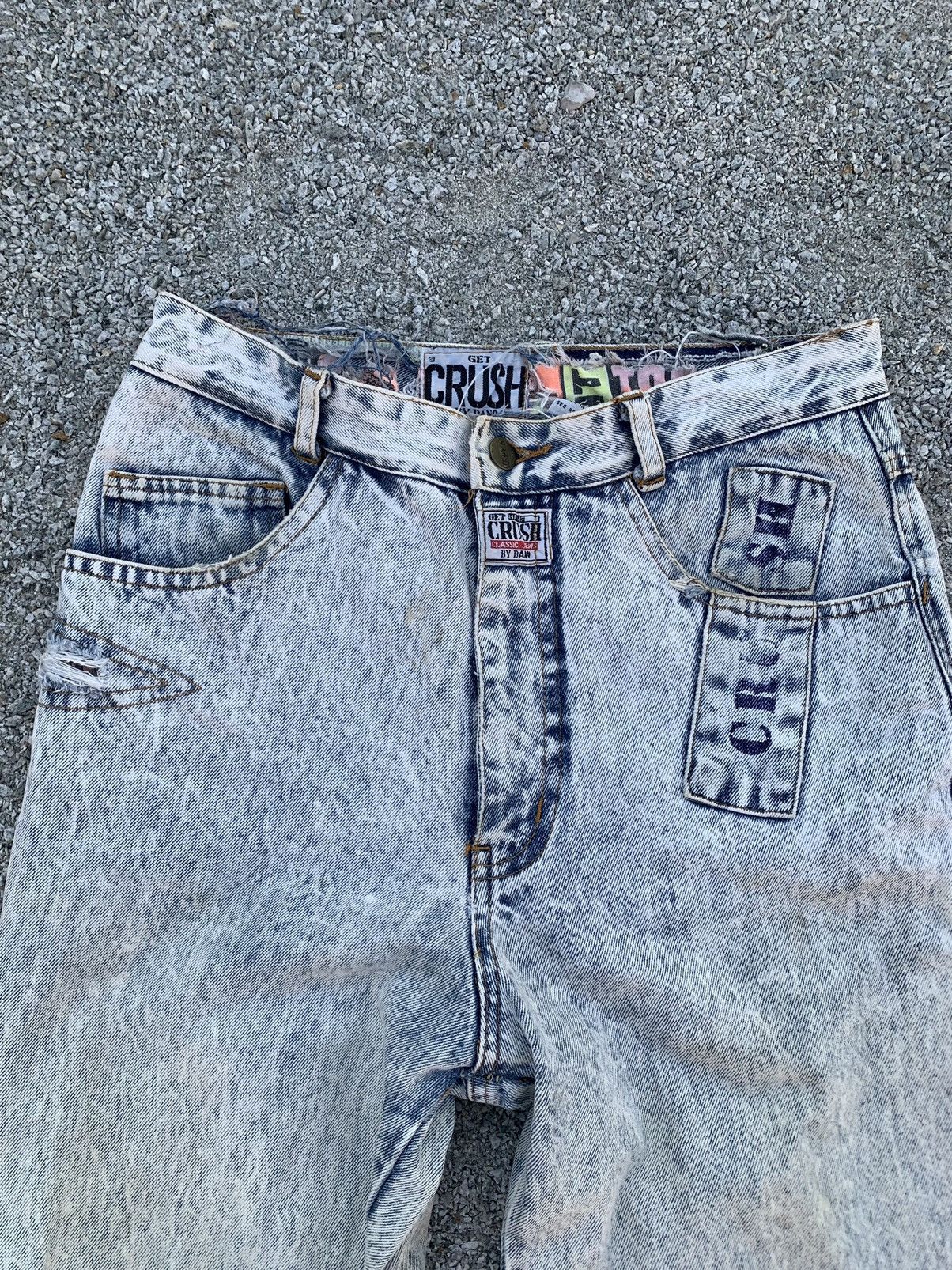 Vintage Vintage Crush Distressed Acidwash Denim Pant Size US 30 / EU 46 - 5 Thumbnail