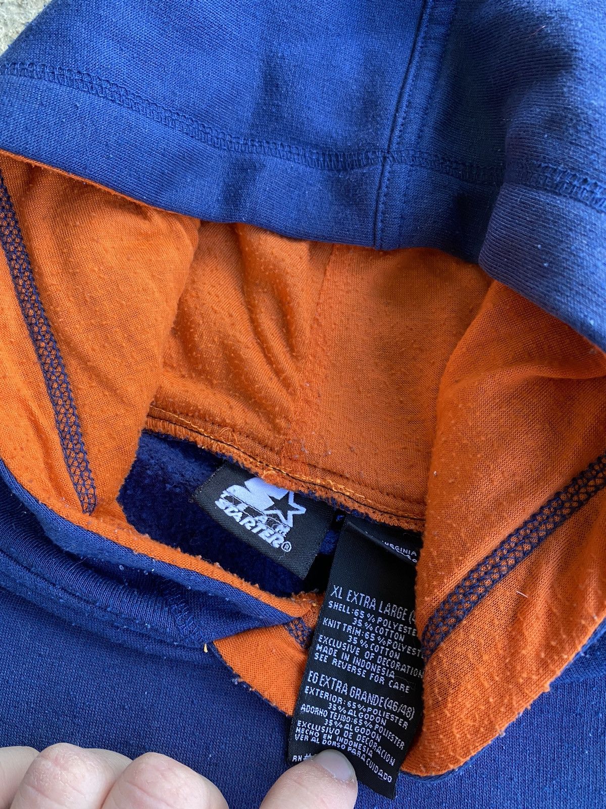 Starter × Vintage Vintage 90’s Starter Virginia Cavaliers Distressed Hoodie Size US XL / EU 56 / 4 - 7 Thumbnail