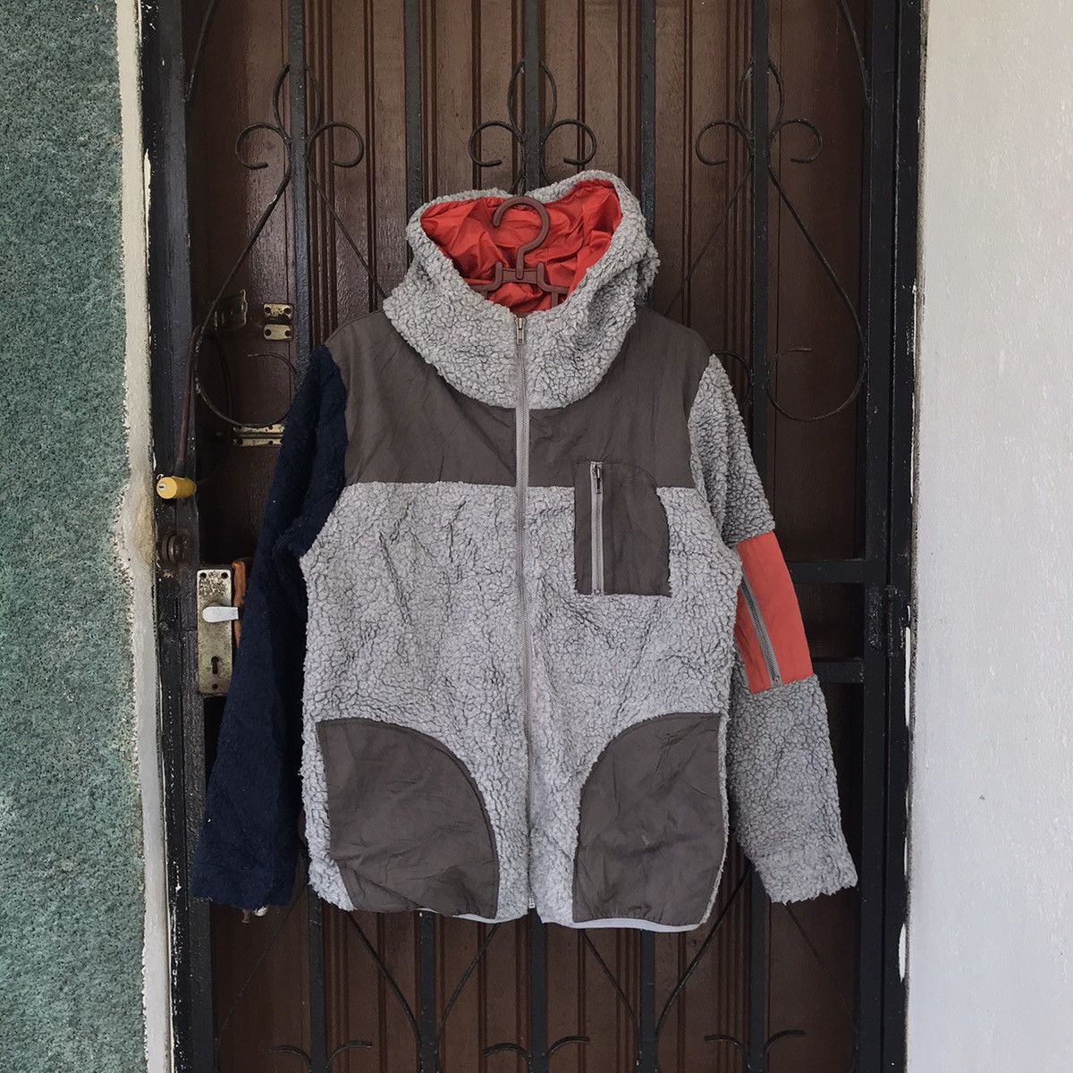 Japanese Brand Amina Block Colour Style Fleece Jacket Hooded Size US L / EU 52-54 / 3 - 1 Thumbnail