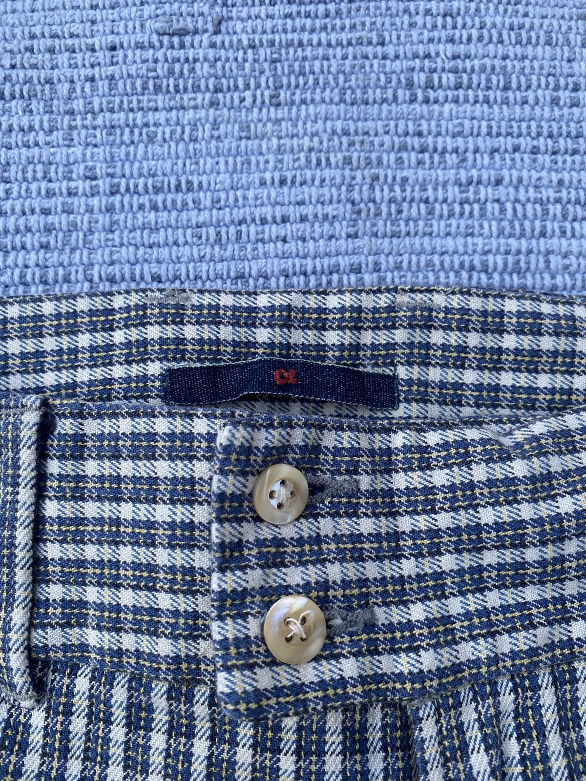 45rpm × Japanese Brand blue small checked pants Size 28" / US 6 / IT 42 - 3 Thumbnail