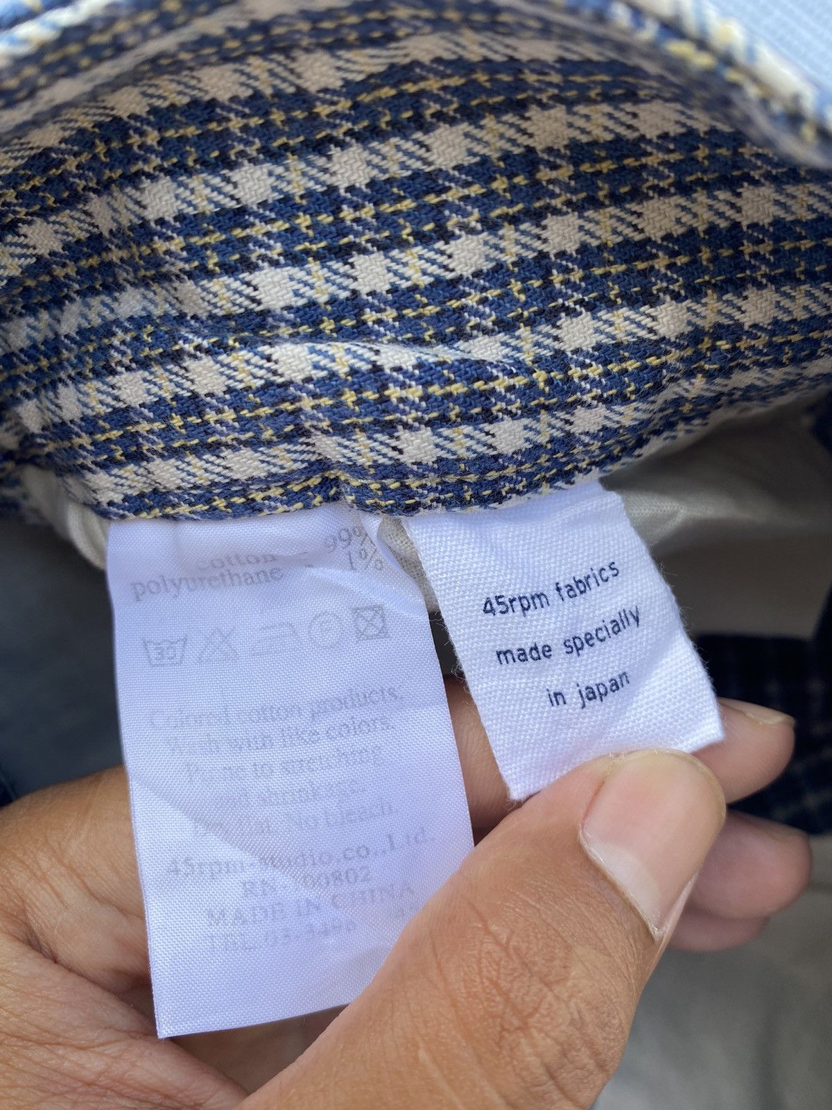 45rpm × Japanese Brand blue small checked pants Size 28" / US 6 / IT 42 - 7 Thumbnail