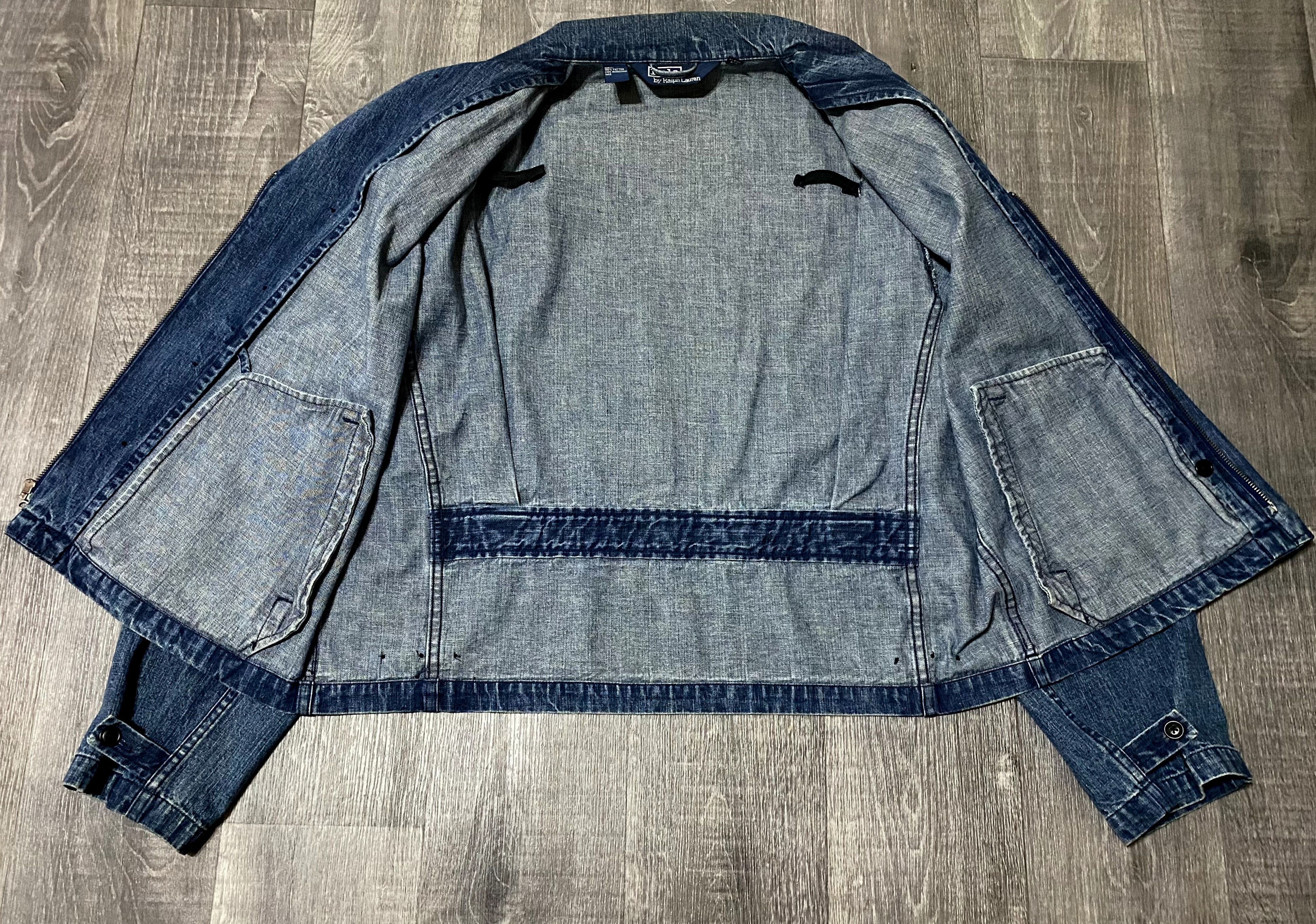 Polo Ralph Lauren Vintage Polo Ralph Lauren Asymmetrical Denim Biker Jacket Size US L / EU 52-54 / 3 - 7 Thumbnail