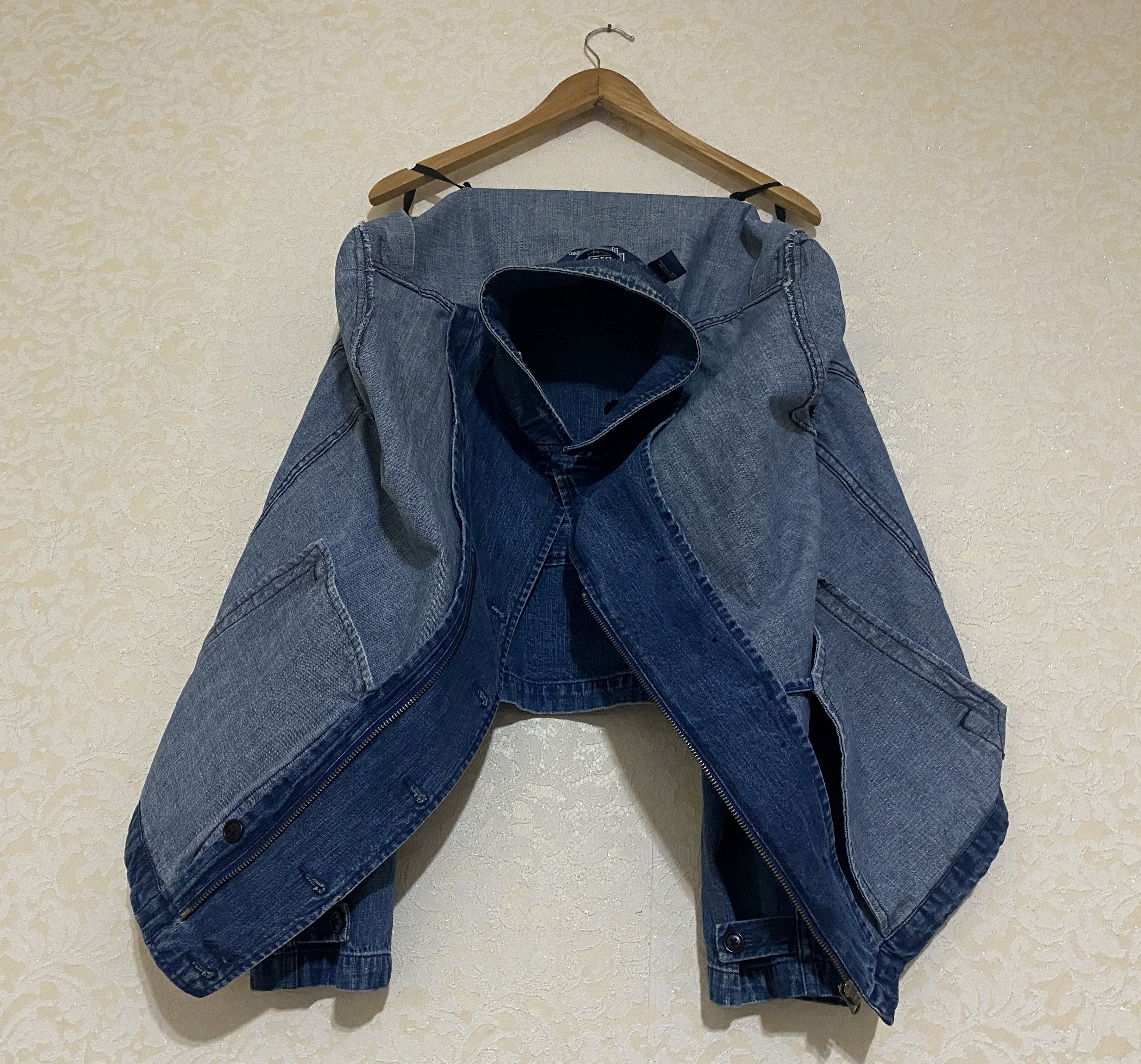 Polo Ralph Lauren Vintage Polo Ralph Lauren Asymmetrical Denim Biker Jacket Size US L / EU 52-54 / 3 - 9 Thumbnail