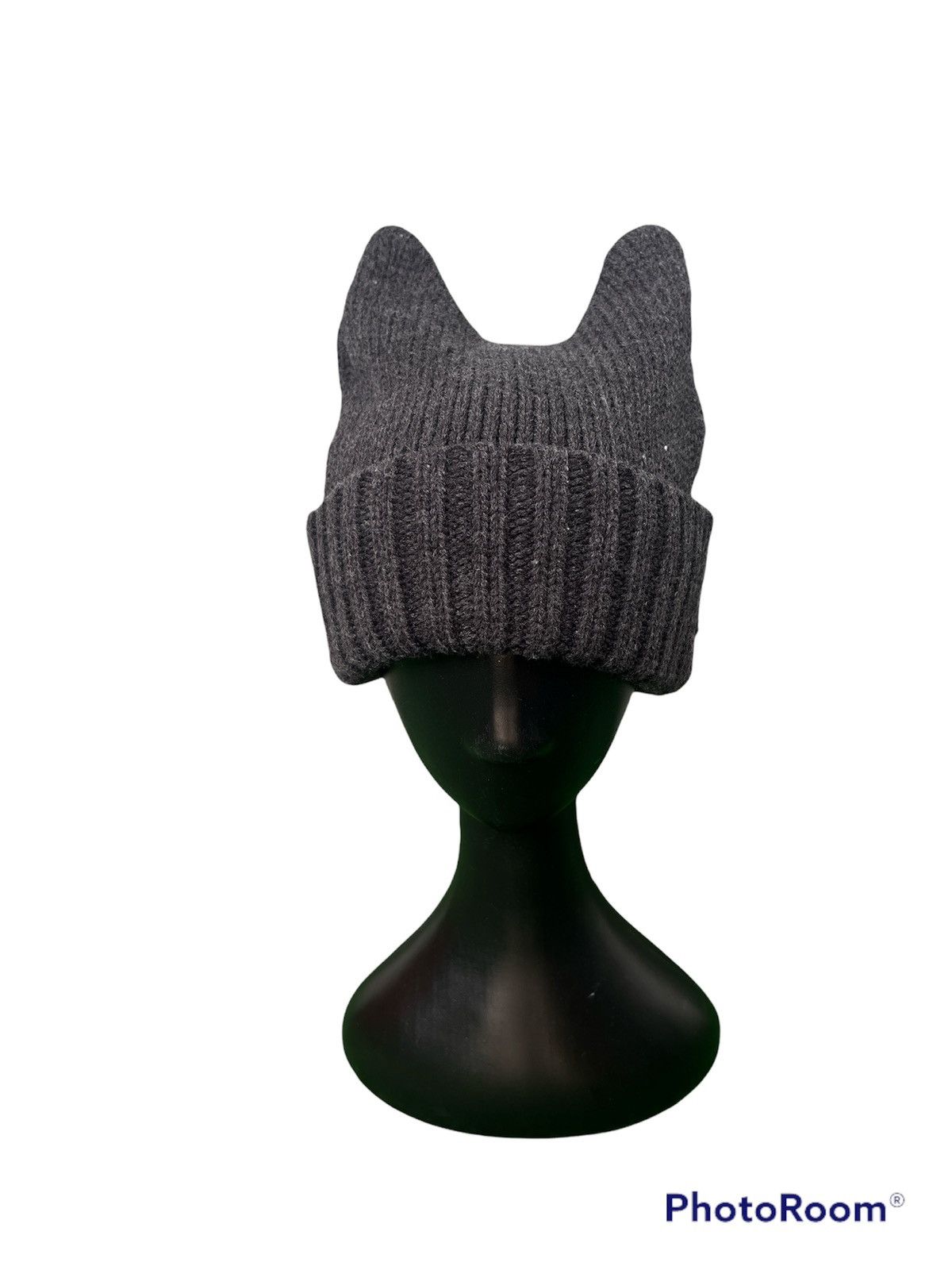 image of Japanese Bunny Horn Devil Beanie Hat in Black, Men's