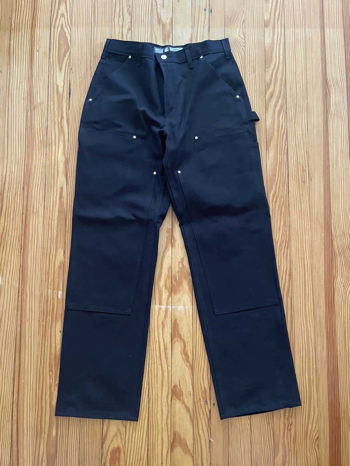 image of Vintage Carhartt Double Knee Black Made In Usa New Stock, Men's (Size 31)