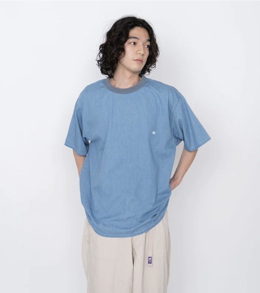 Japanese Brand × Nanamica × The North Face The North Face Japan Purple Label Light Denim Tshirt Size US M / EU 48-50 / 2 - 10 Thumbnail