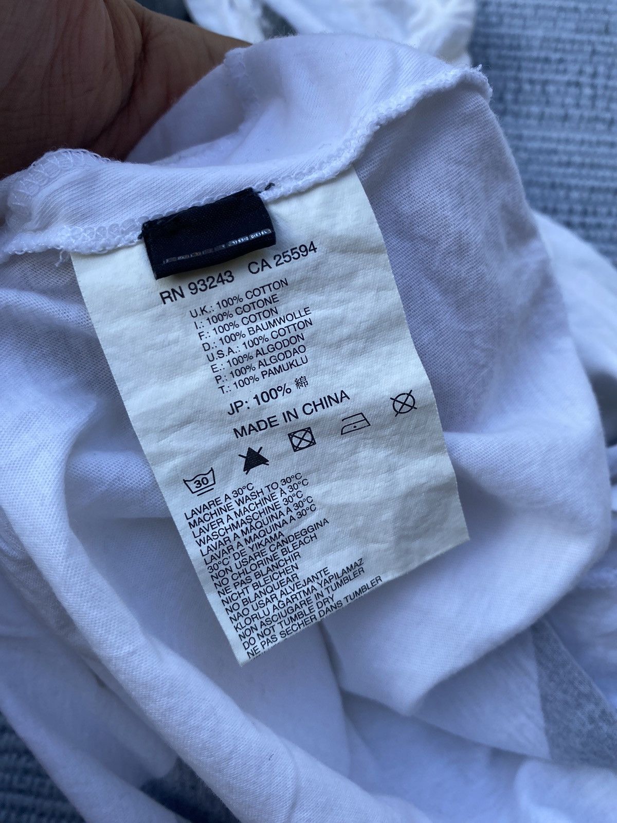 Diesel white printed tee Size US S / EU 44-46 / 1 - 9 Thumbnail