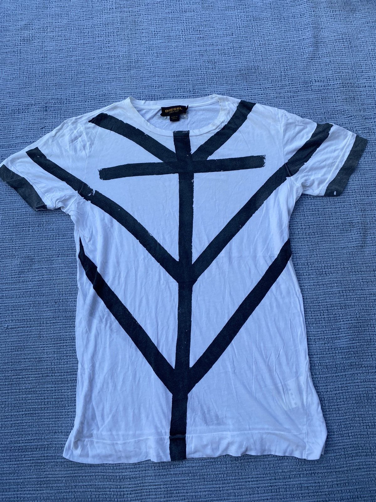 Diesel white printed tee Size US S / EU 44-46 / 1 - 1 Thumbnail