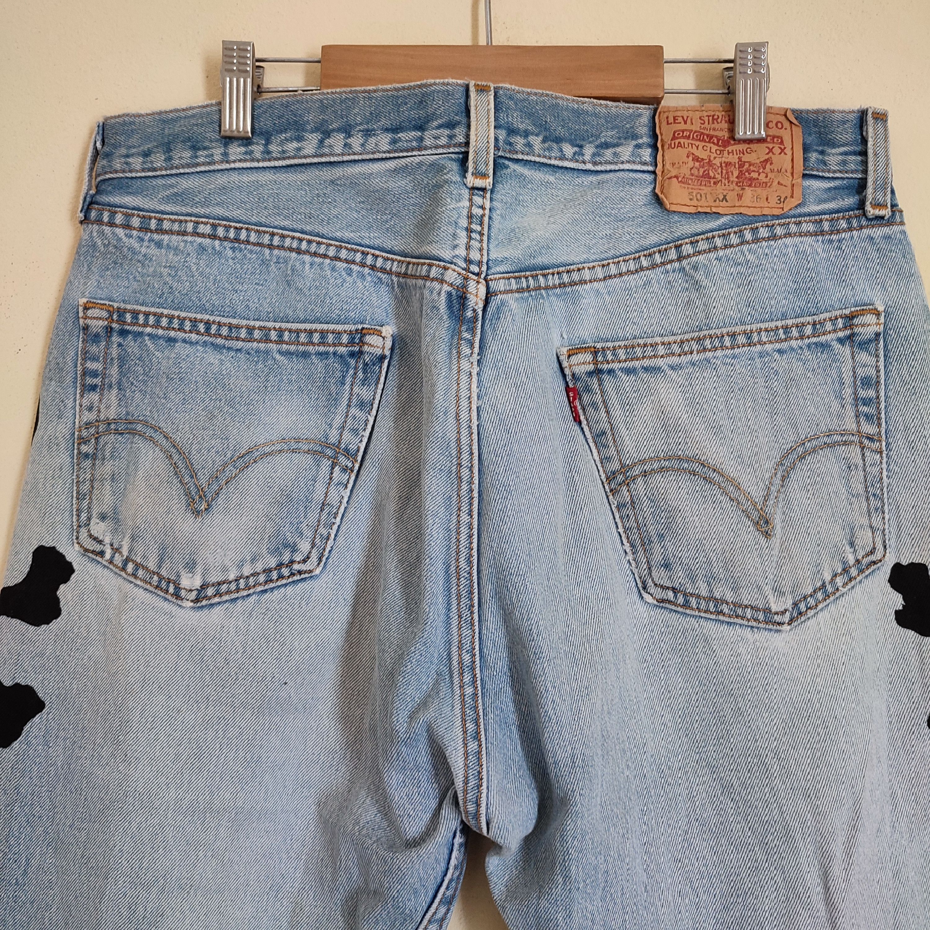 Levi's × Vintage Vintage 90's Levi's Custom Skull Style Distressed Jeans Size US 34 / EU 50 - 5 Thumbnail