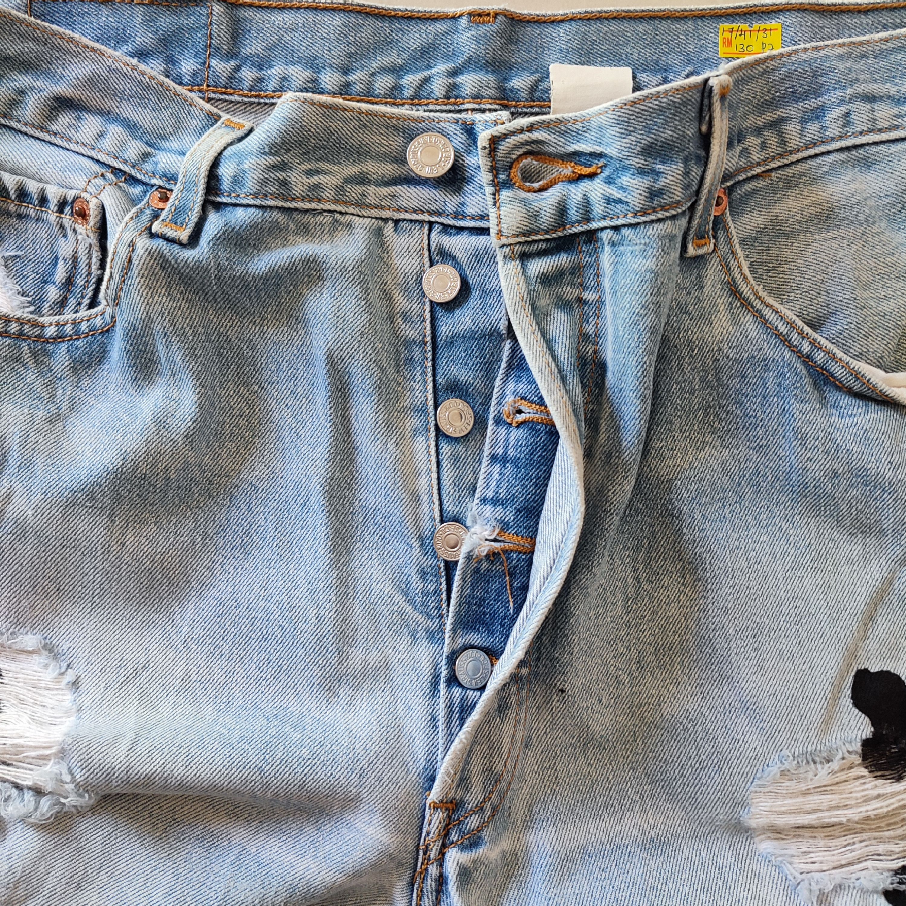 Levi's × Vintage Vintage 90's Levi's Custom Skull Style Distressed Jeans Size US 34 / EU 50 - 7 Thumbnail