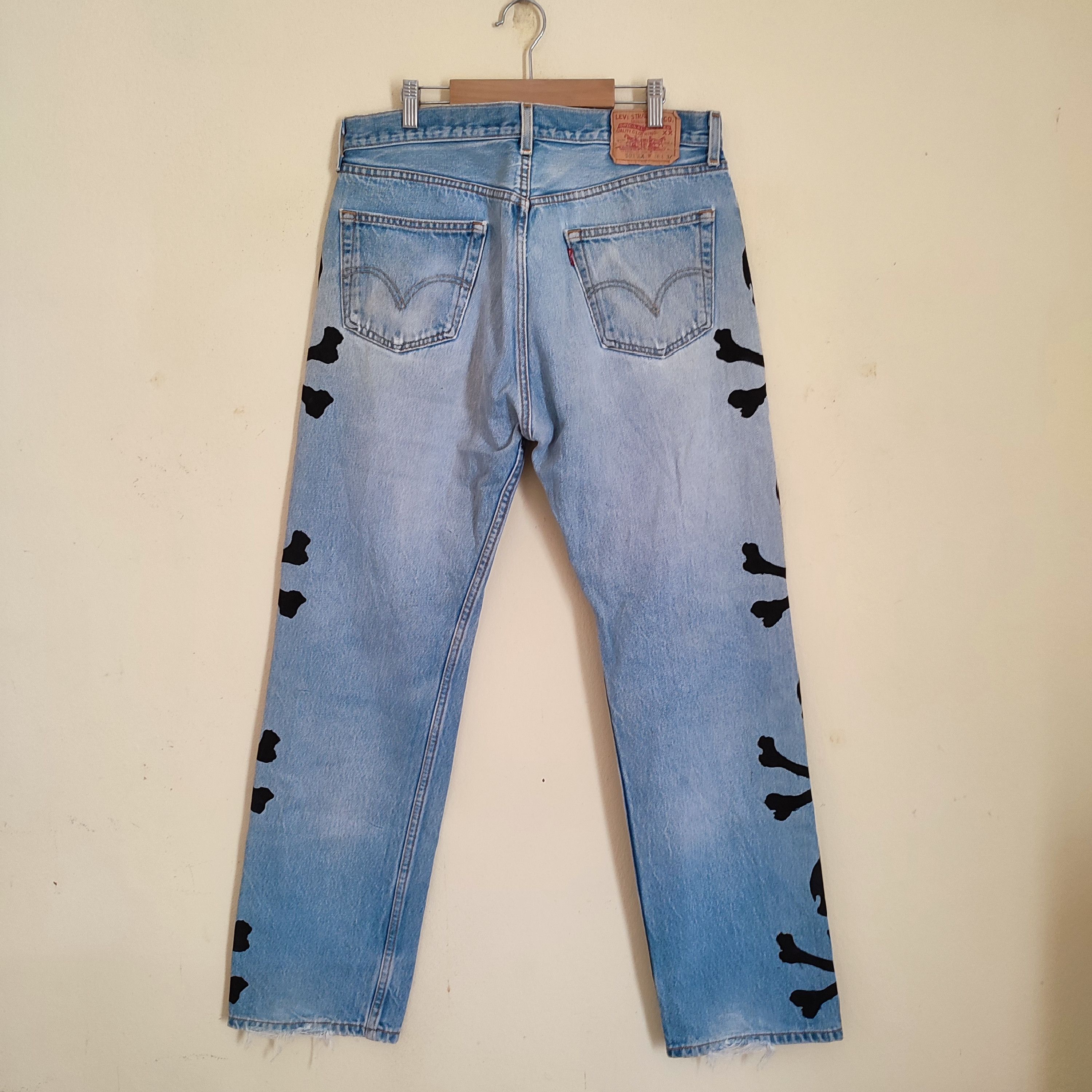 Levi's × Vintage Vintage 90's Levi's Custom Skull Style Distressed Jeans Size US 34 / EU 50 - 4 Thumbnail