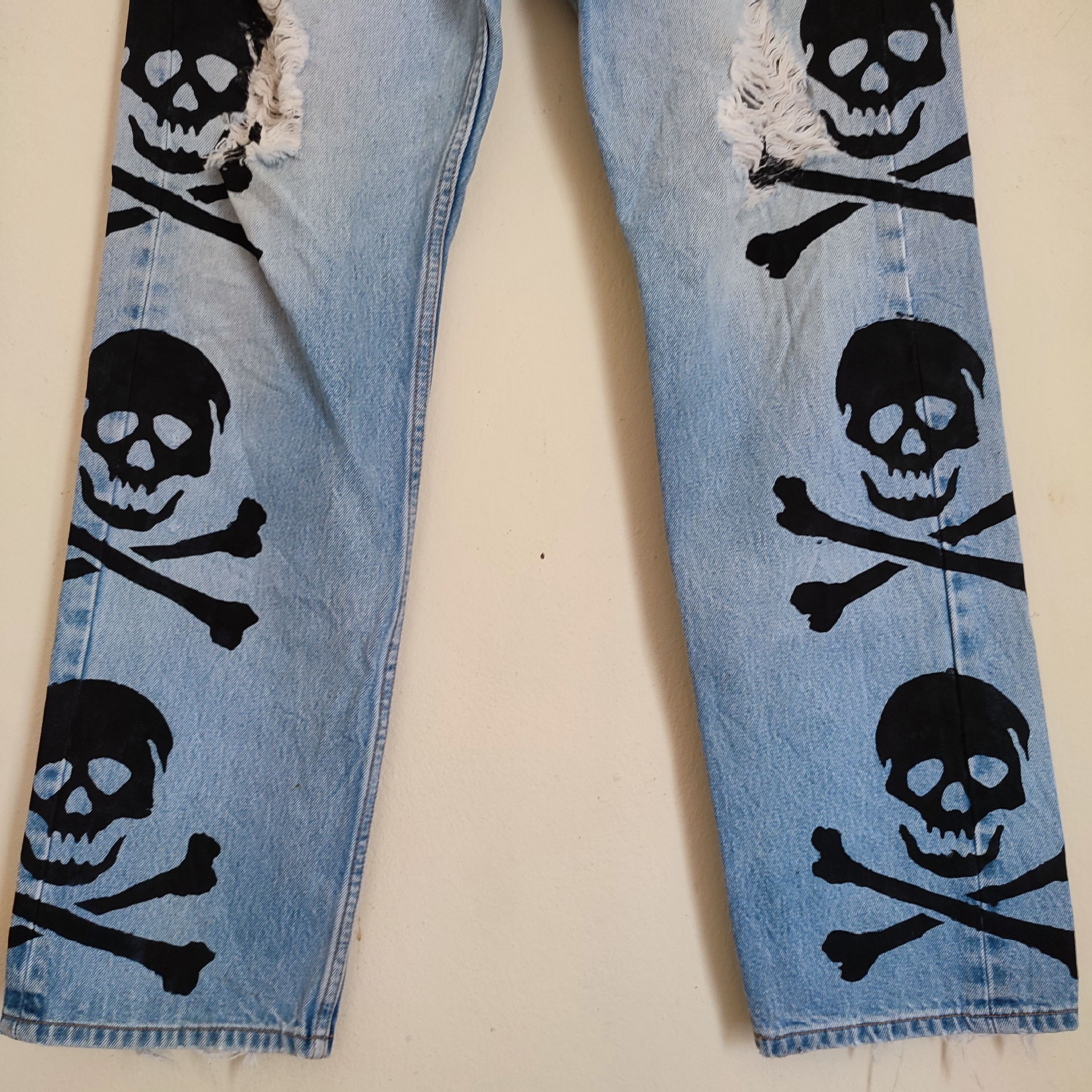 Levi's × Vintage Vintage 90's Levi's Custom Skull Style Distressed Jeans Size US 34 / EU 50 - 3 Thumbnail