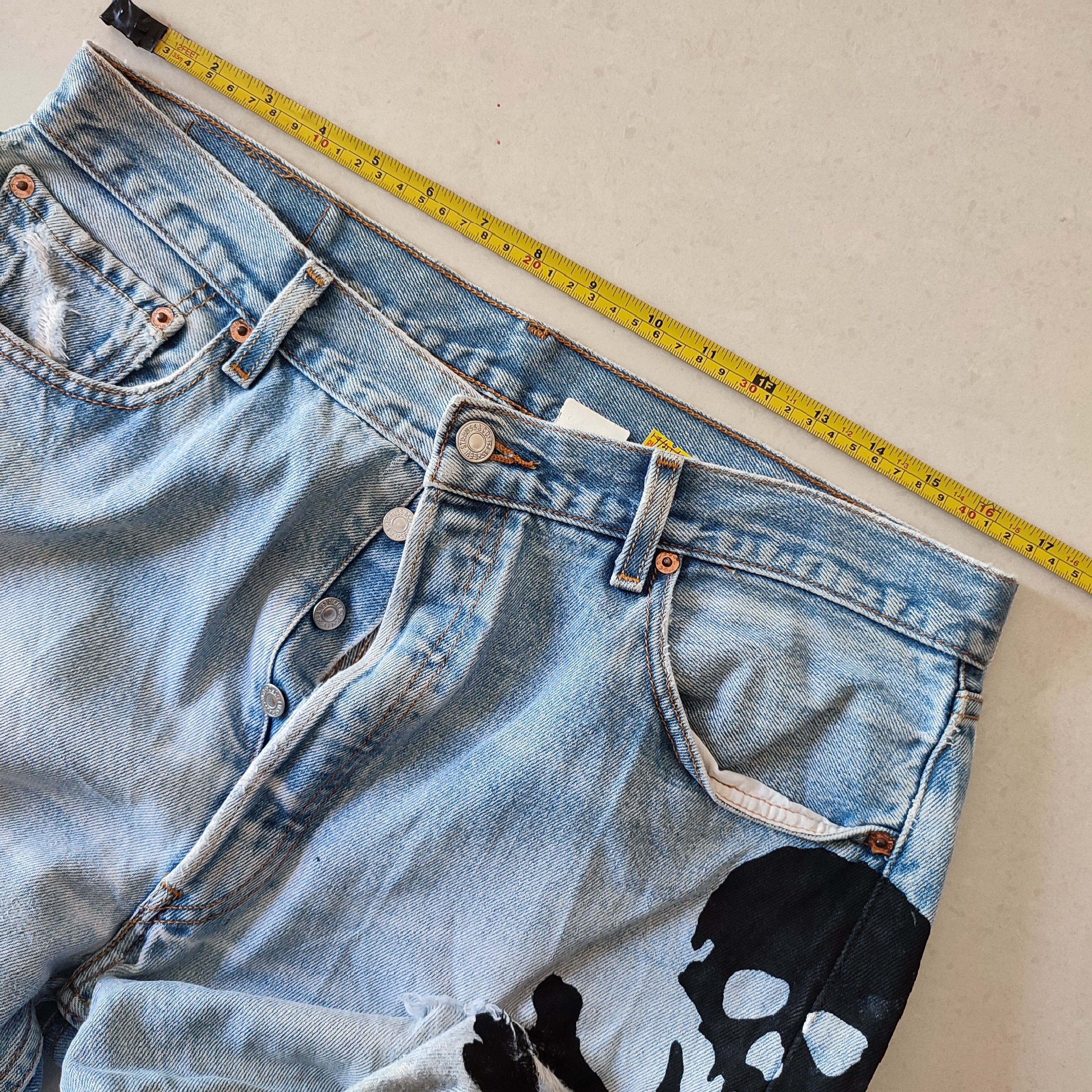 Levi's × Vintage Vintage 90's Levi's Custom Skull Style Distressed Jeans Size US 34 / EU 50 - 9 Thumbnail