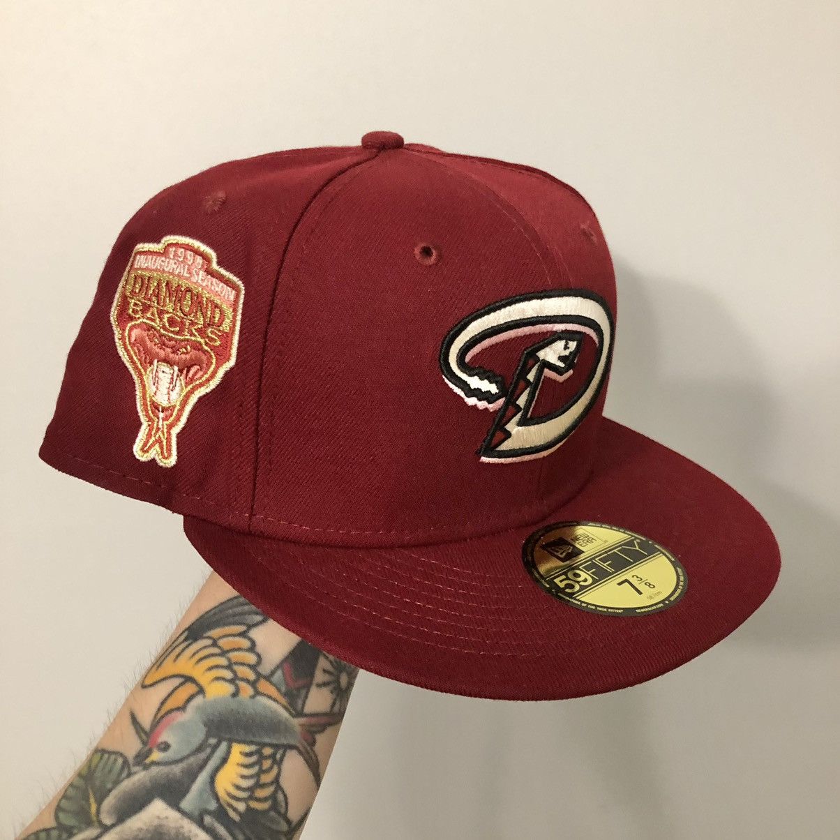 Hat Club × MLB × New Era 🍰 7 3/8 Hat Club Red Velvet Arizona Diamondbacks Pink UV Size ONE SIZE - 2 Thumbnail