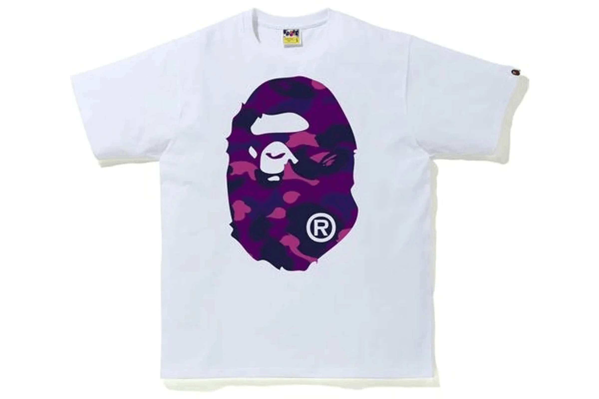 Bape (3XL)⚡️BAPE Color Camo Big Ape Head T-Shirt White/Purple Size US XXL / EU 58 / 5 - 2 Thumbnail