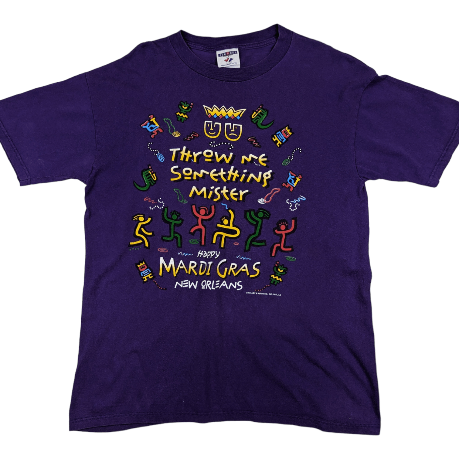 Jerzees × Vintage 2000's JERZEES Happy Mardy Gras fat Tuesday Graphic T-Shirt Size US M / EU 48-50 / 2 - 3 Thumbnail
