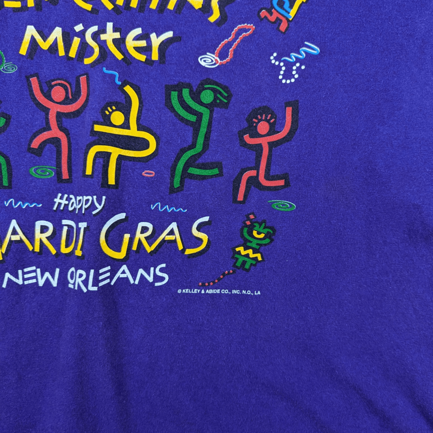 Jerzees × Vintage 2000's JERZEES Happy Mardy Gras fat Tuesday Graphic T-Shirt Size US M / EU 48-50 / 2 - 5 Thumbnail