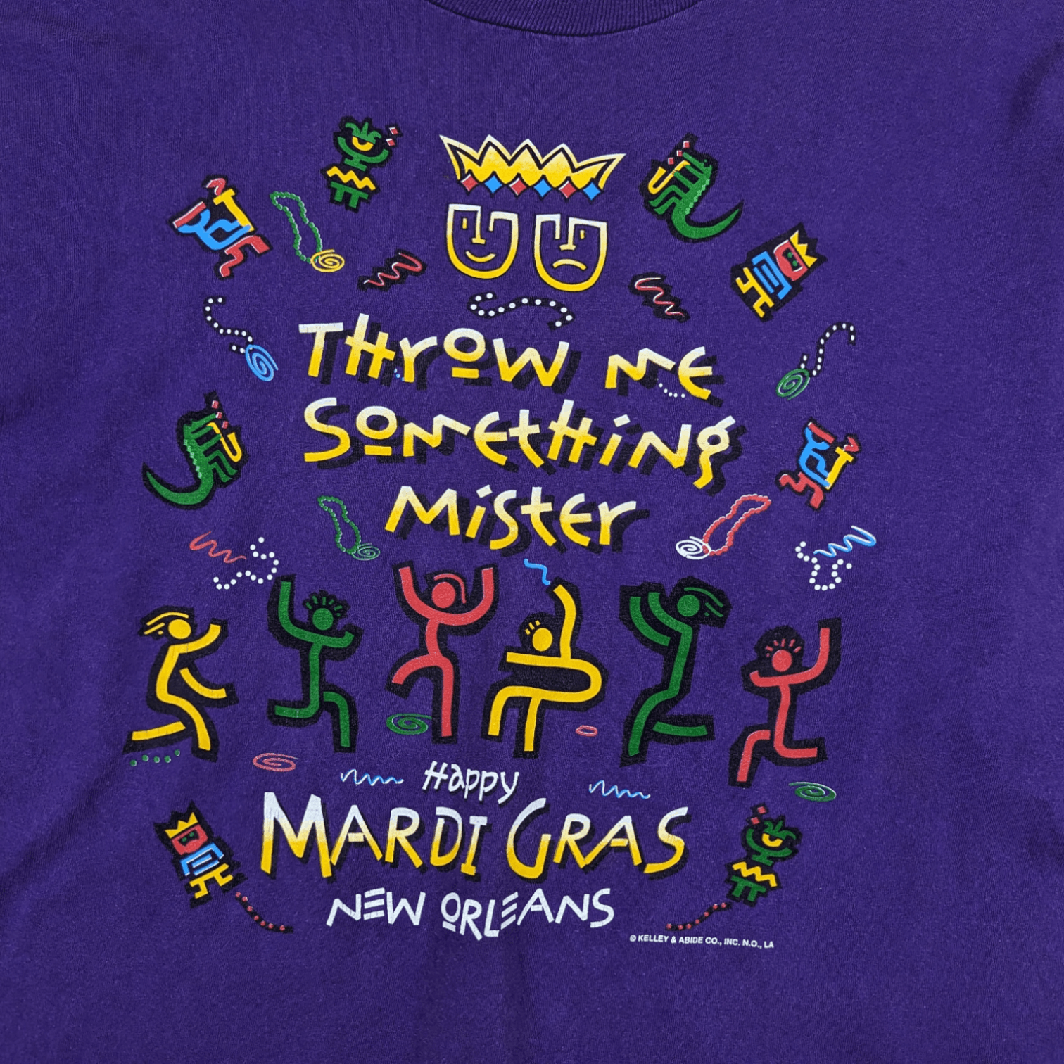 Jerzees × Vintage 2000's JERZEES Happy Mardy Gras fat Tuesday Graphic T-Shirt Size US M / EU 48-50 / 2 - 4 Thumbnail