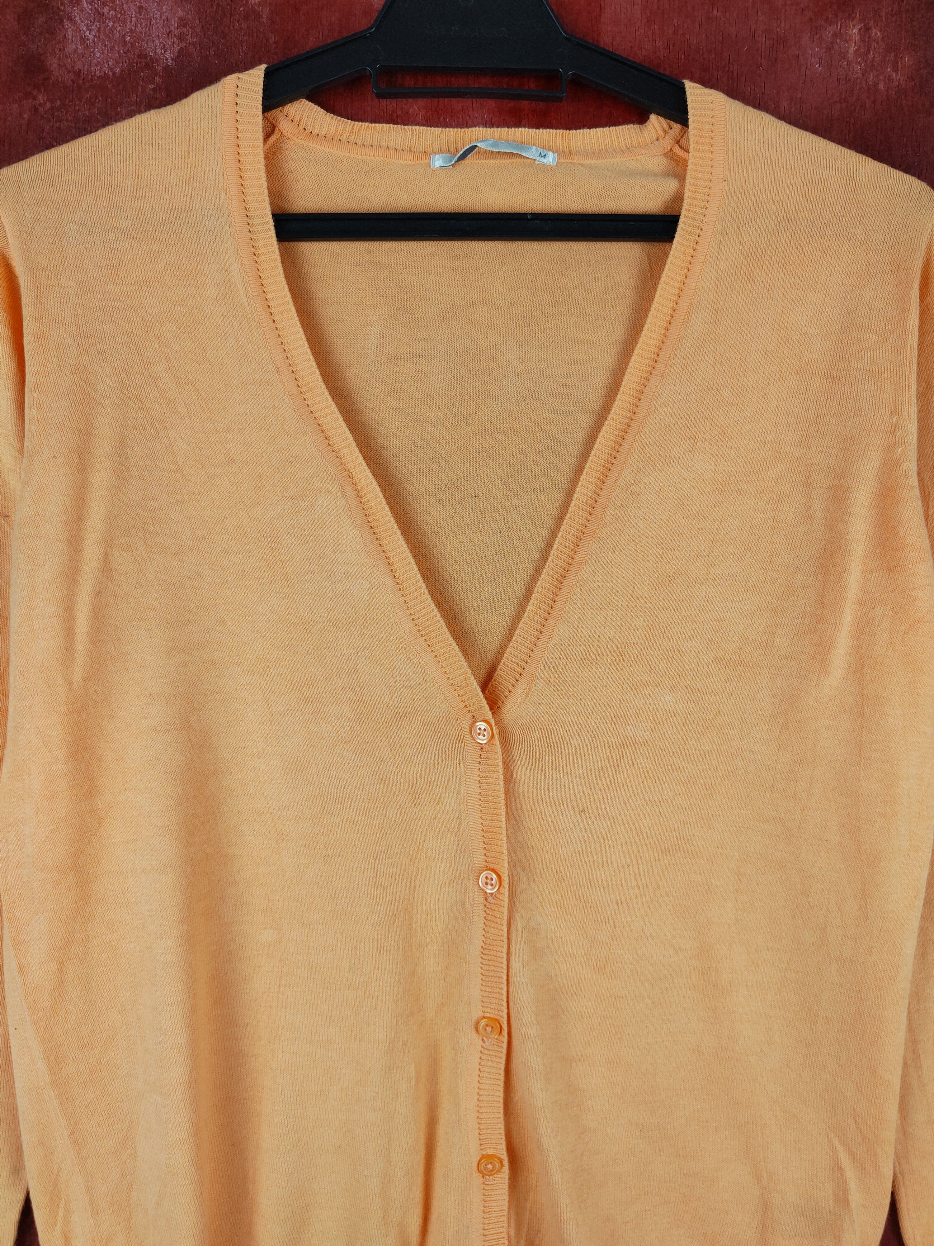 Japanese Brand × Uniqlo Uniqlo Orange Cardigan #S871 Size M / US 6-8 / IT 42-44 - 2 Thumbnail
