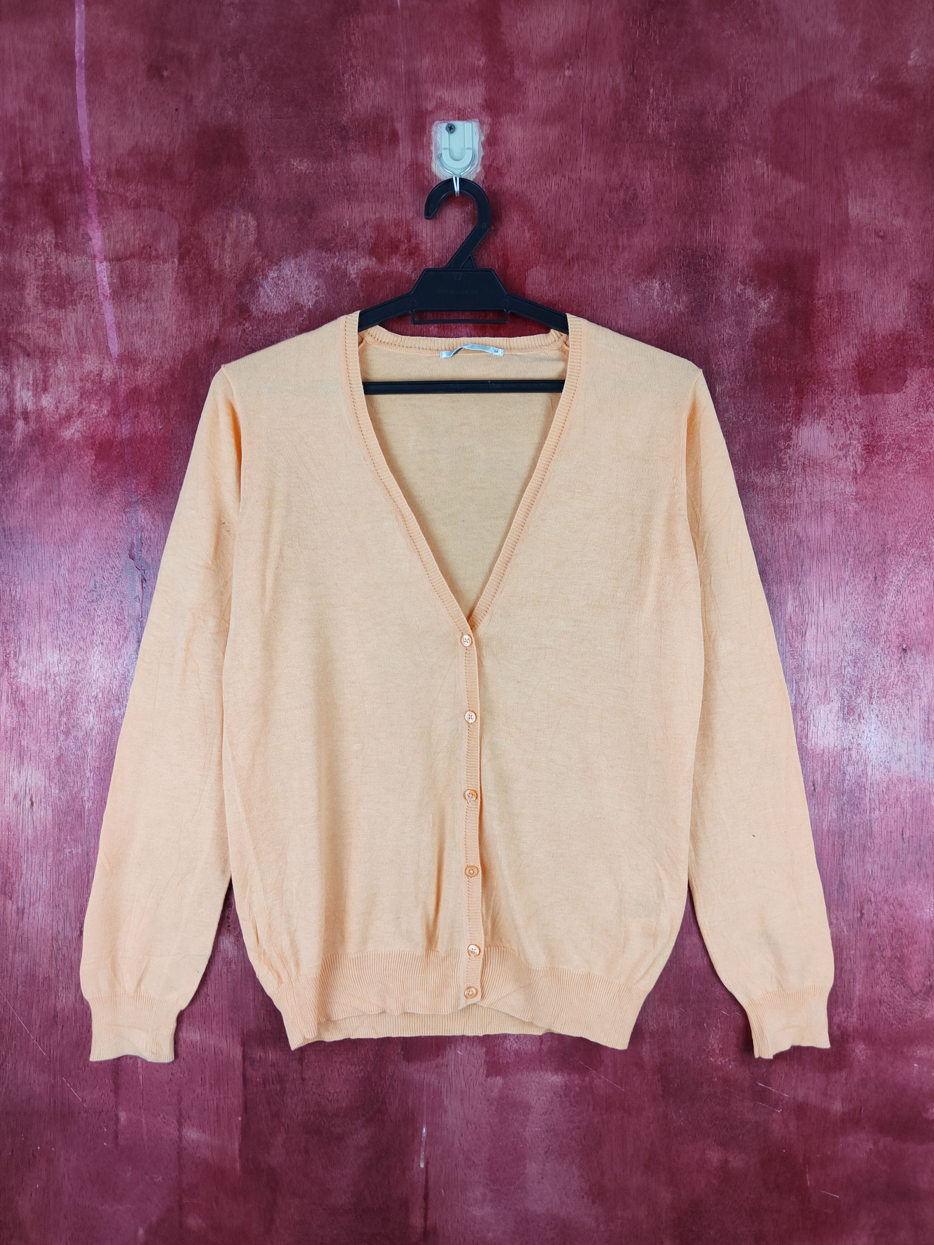 Japanese Brand × Uniqlo Uniqlo Orange Cardigan #S871 Size M / US 6-8 / IT 42-44 - 1 Thumbnail