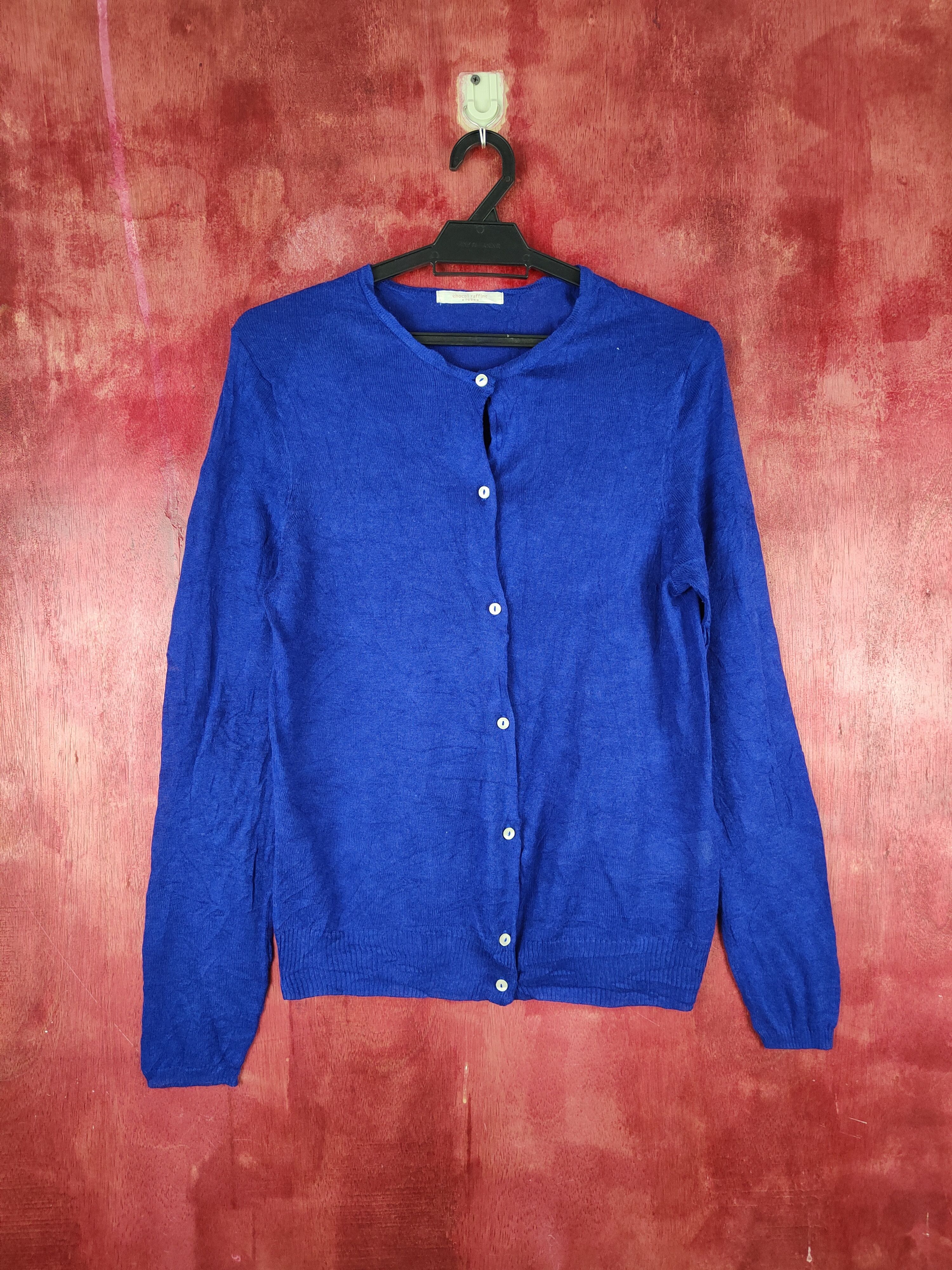 Japanese Brand Chocol Raffine Dark Blue Cardigan #S869 Size S / US 4 / IT 40 - 1 Thumbnail