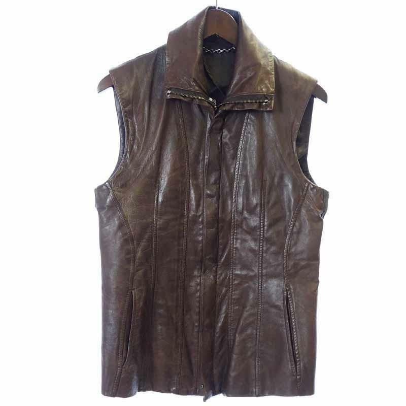 Julius Brown Calf Leather Vest Size US M / EU 48-50 / 2 - 1 Thumbnail