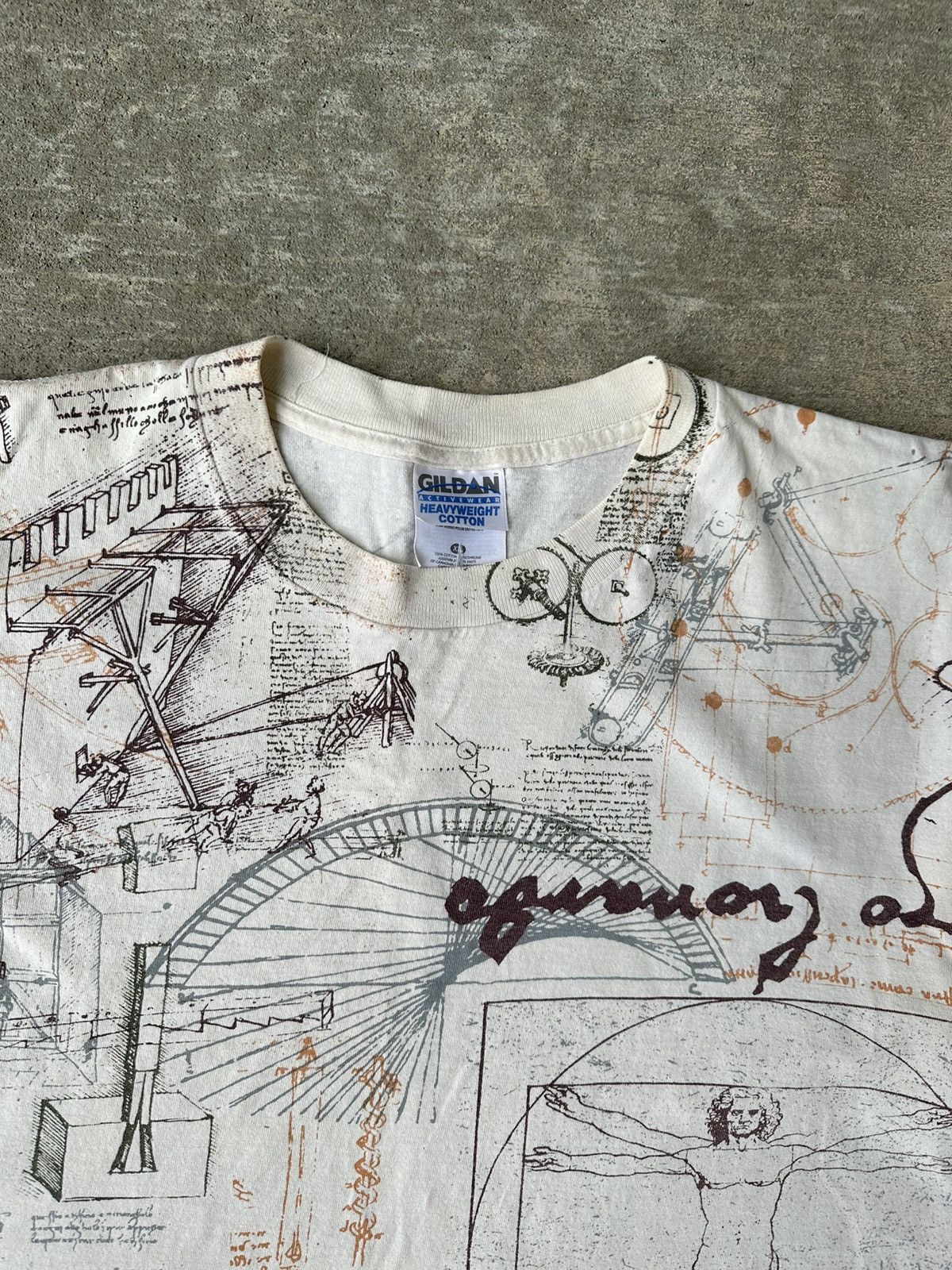 Other Vintage All Over Print da Vinci Tee Shirt Size US L / EU 52-54 / 3 - 5 Thumbnail