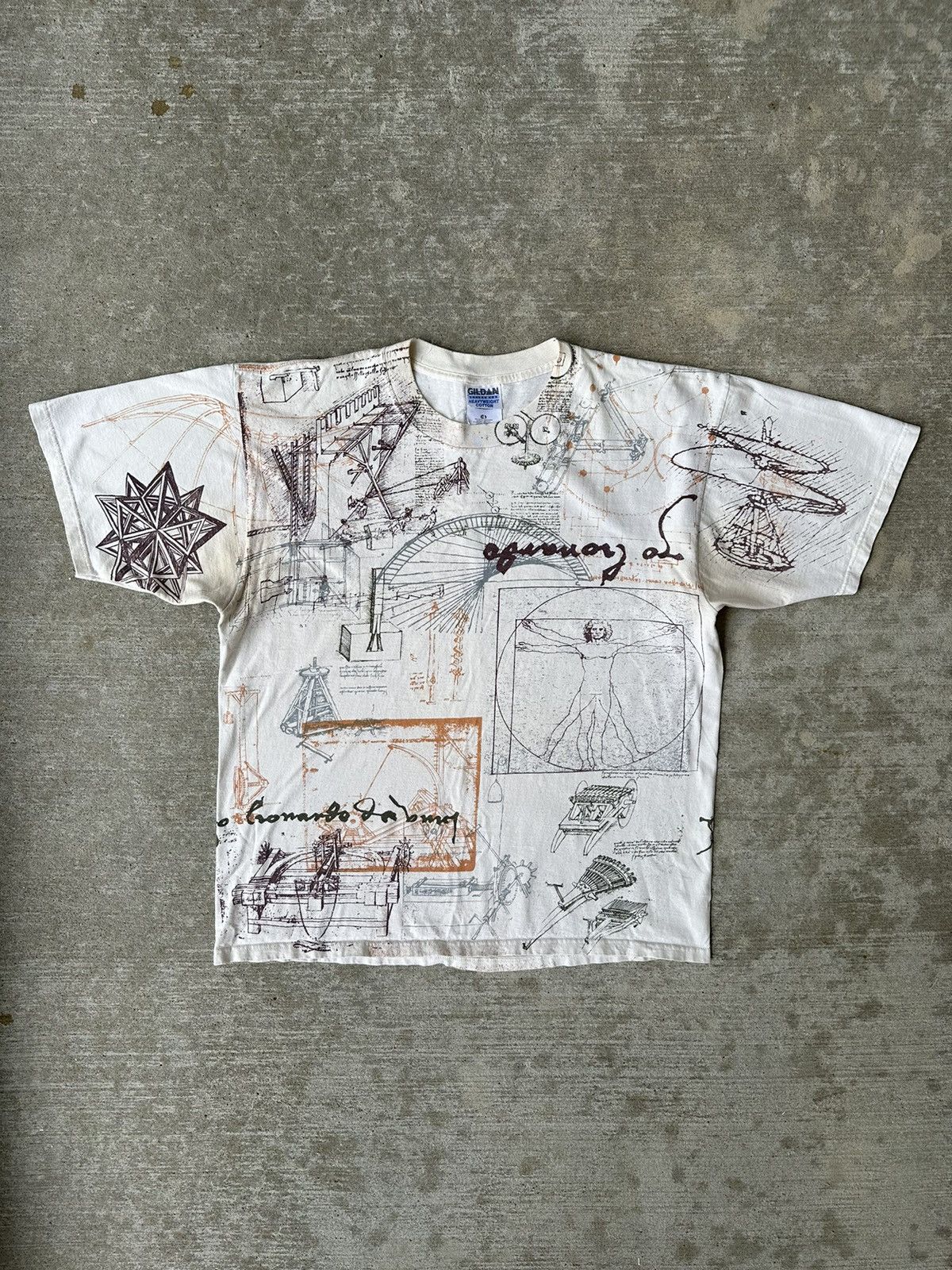 Other Vintage All Over Print da Vinci Tee Shirt Size US L / EU 52-54 / 3 - 1 Thumbnail