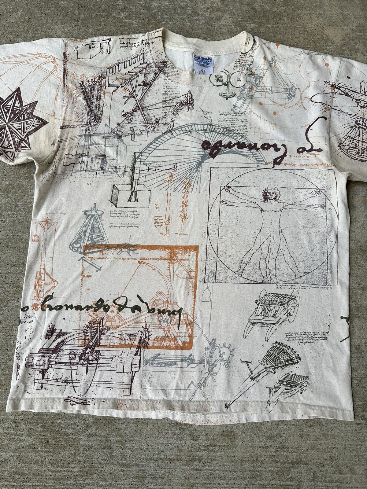 Other Vintage All Over Print da Vinci Tee Shirt Size US L / EU 52-54 / 3 - 2 Thumbnail