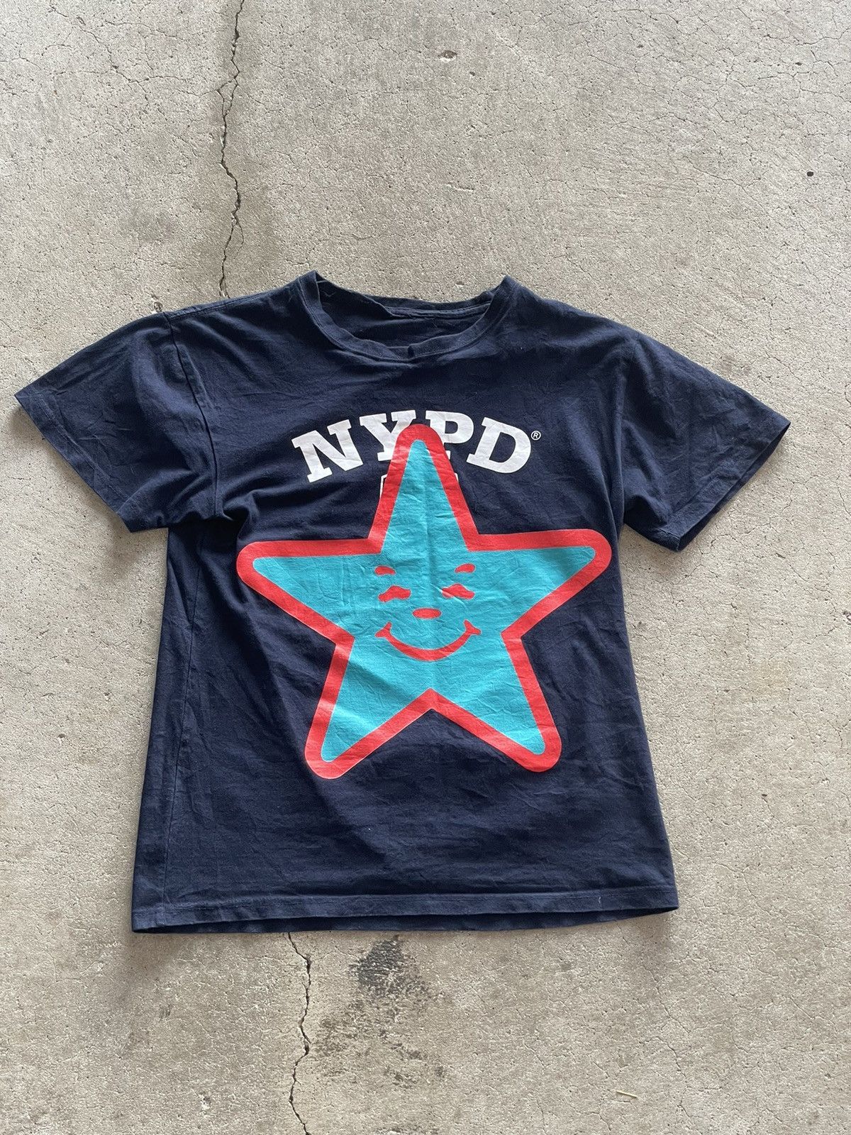 image of 1 Of A Kind Asspizza Nypd T-Shirt in Navy, Men's (Size Medium)