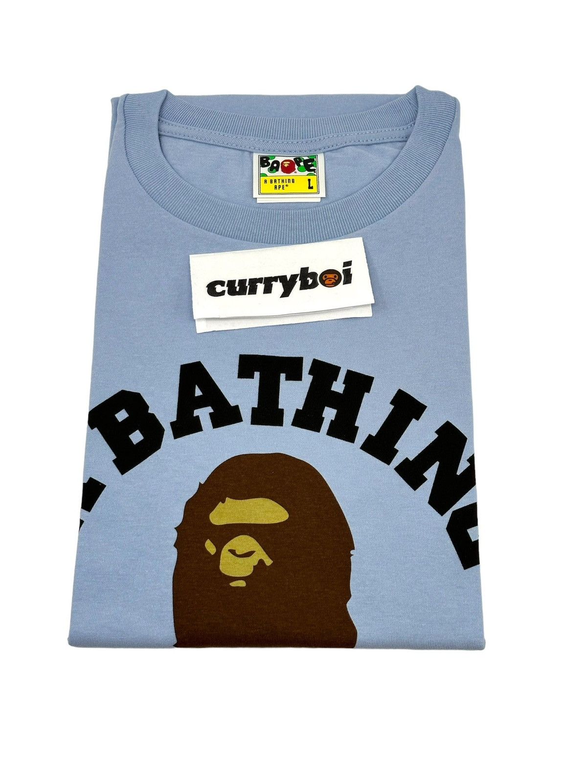 Bape BAPE Pigment College Tee Sax Size US L / EU 52-54 / 3 - 3 Thumbnail