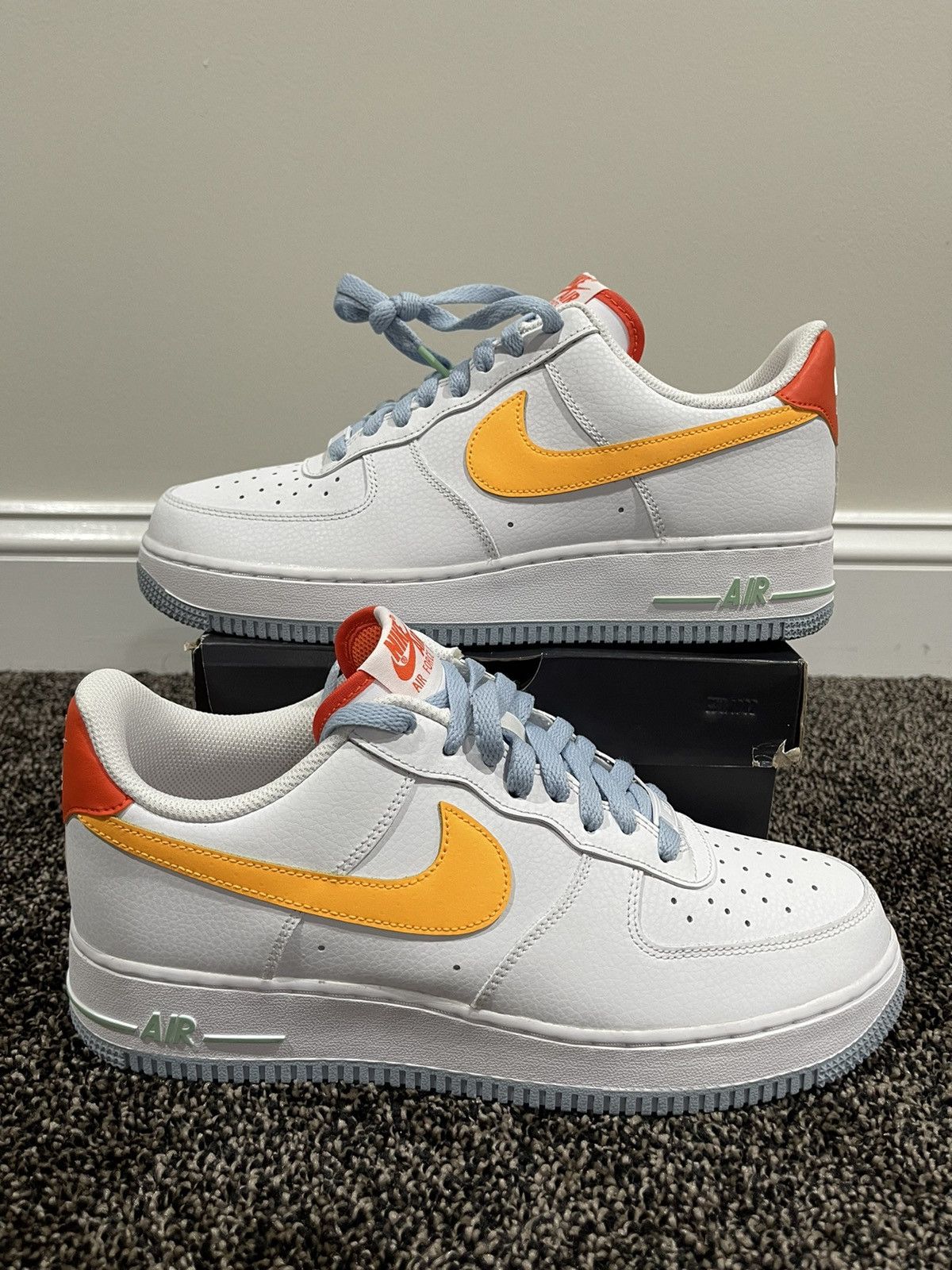 image of Nike Air Force 1 Low White / Yellow Kindness Day 2020 Shoes, Men's (Size 9)
