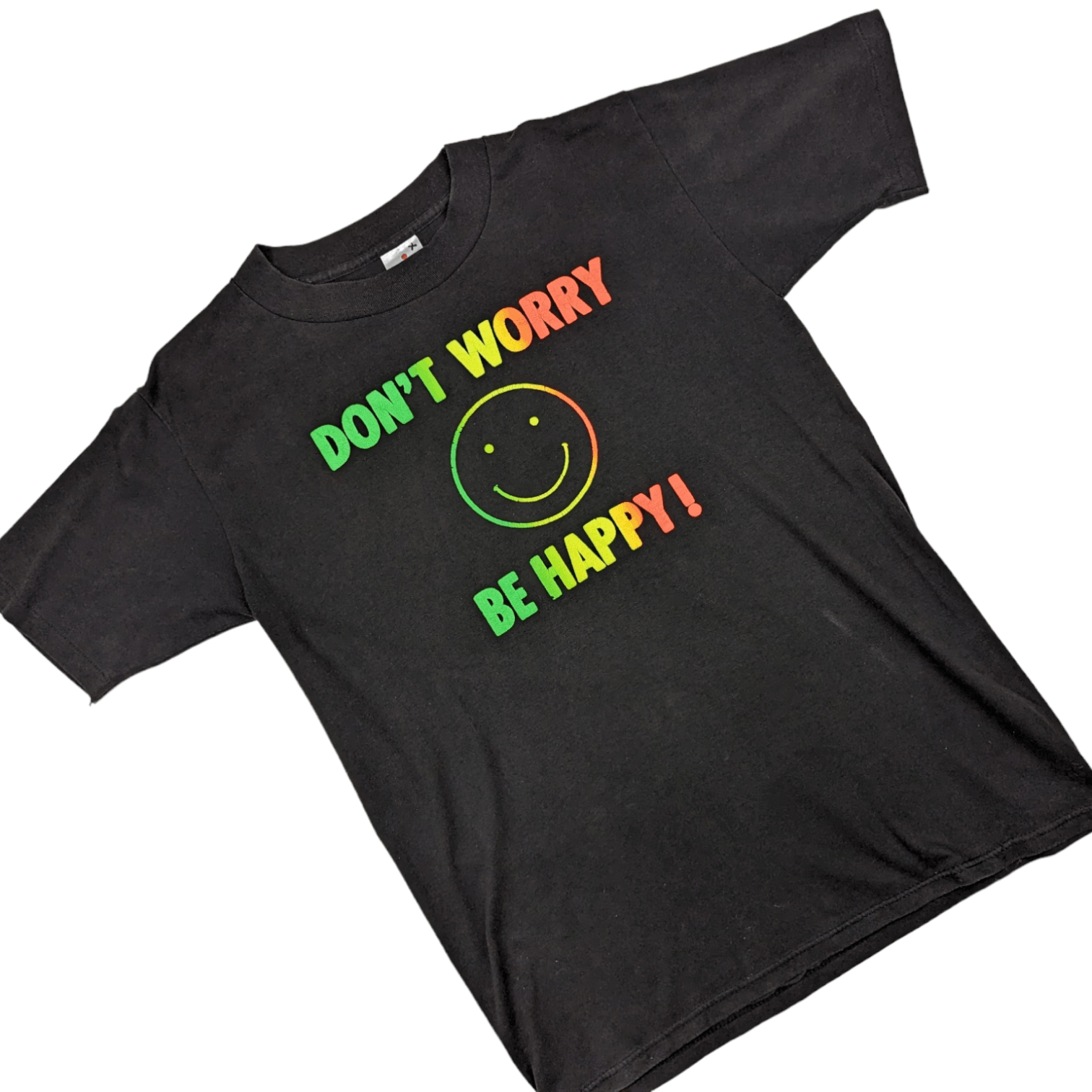 Vintage 80's MILLER Don't Worry Be Happy Smiley Tee Single Stitches Size US L / EU 52-54 / 3 - 2 Thumbnail
