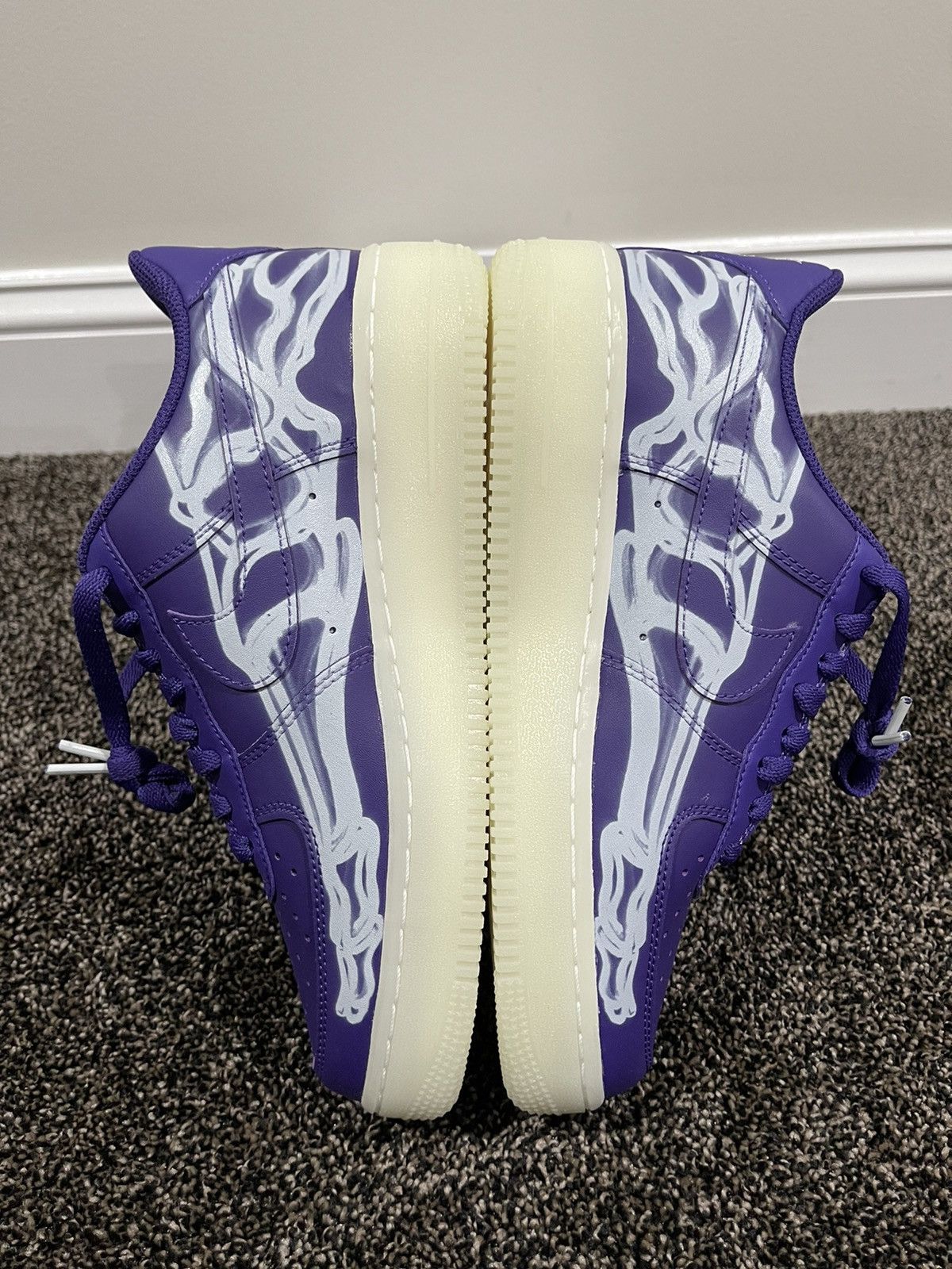 Nike Nike Air Force 1 Low 07 QS Skeleton Halloween Purple 2021 Size US 8 / EU 41 - 6 Thumbnail
