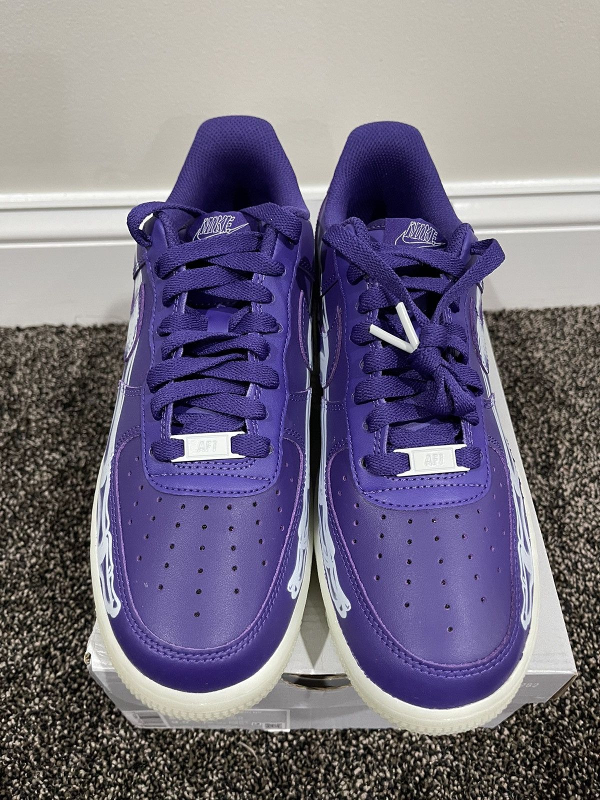 Nike Nike Air Force 1 Low 07 QS Skeleton Halloween Purple 2021 Size US 8 / EU 41 - 5 Thumbnail