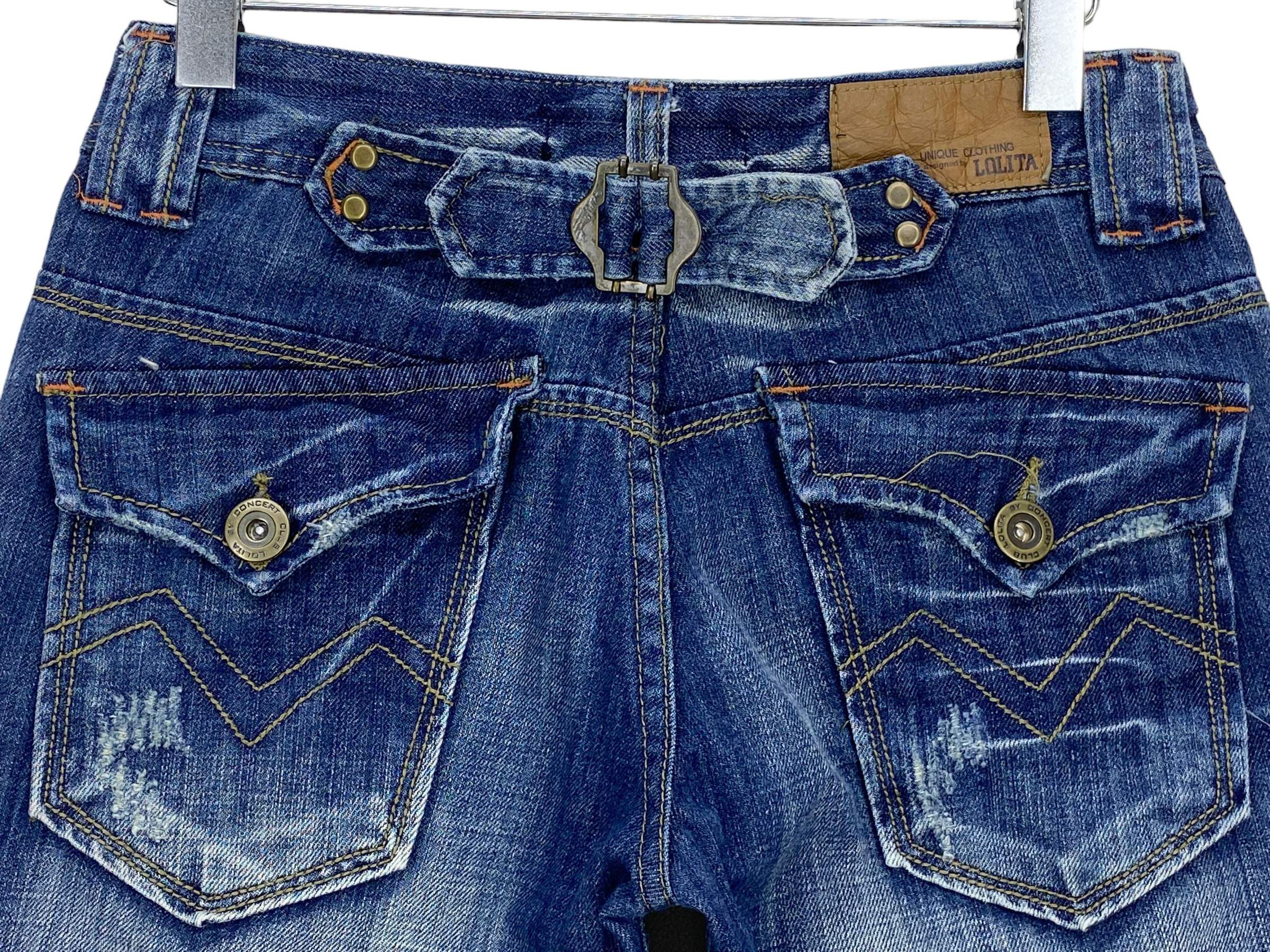 Japanese Brand apanese Lolita Bootcut Jeans Embellished Denim Flare Y2K Size 28" / US 6 / IT 42 - 12 Thumbnail