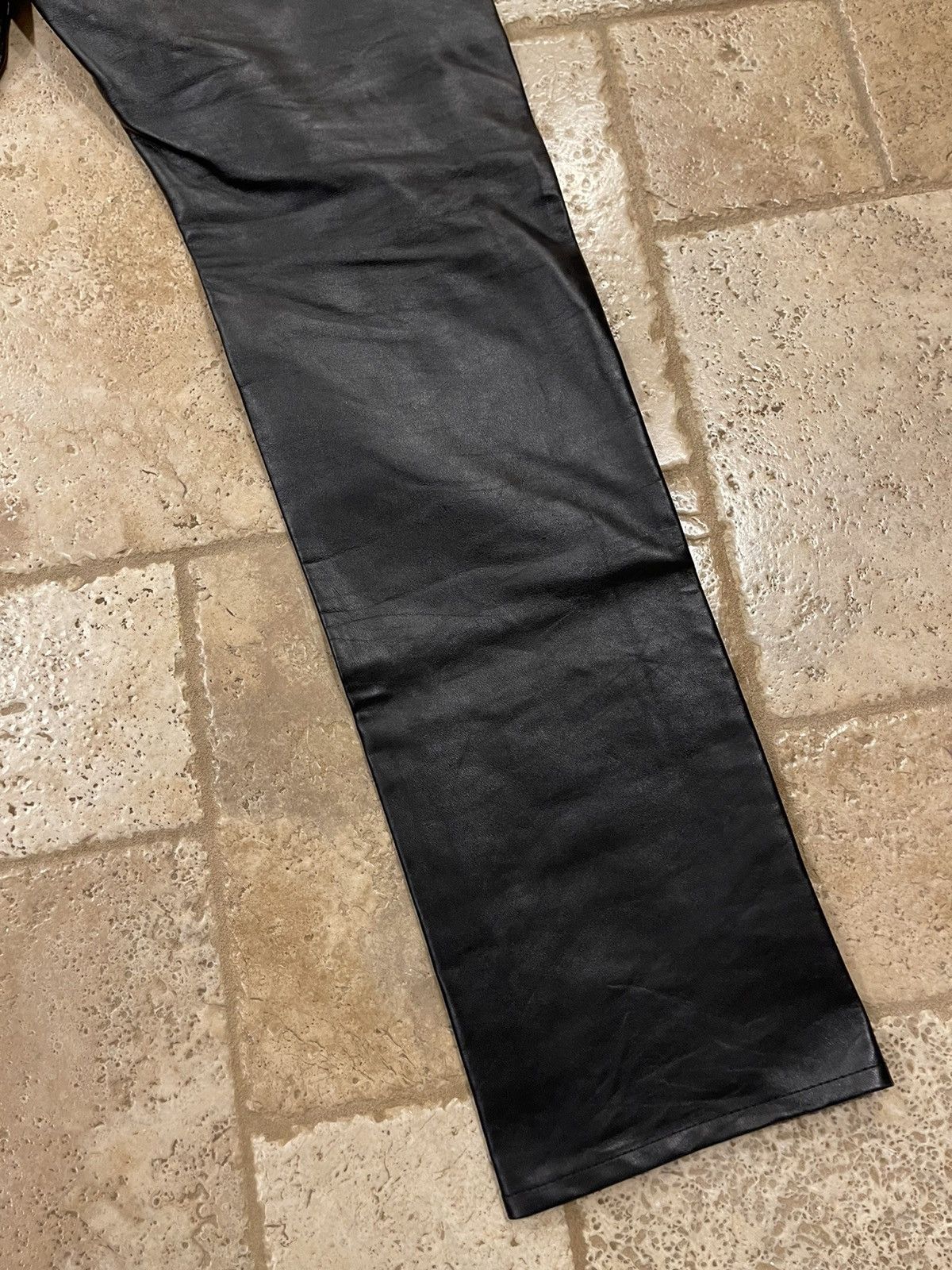 Celine × Hedi Slimane Celine x Hedi Slimane FW19 Black Calfskin Leather Pants Size US 33 - 8 Thumbnail