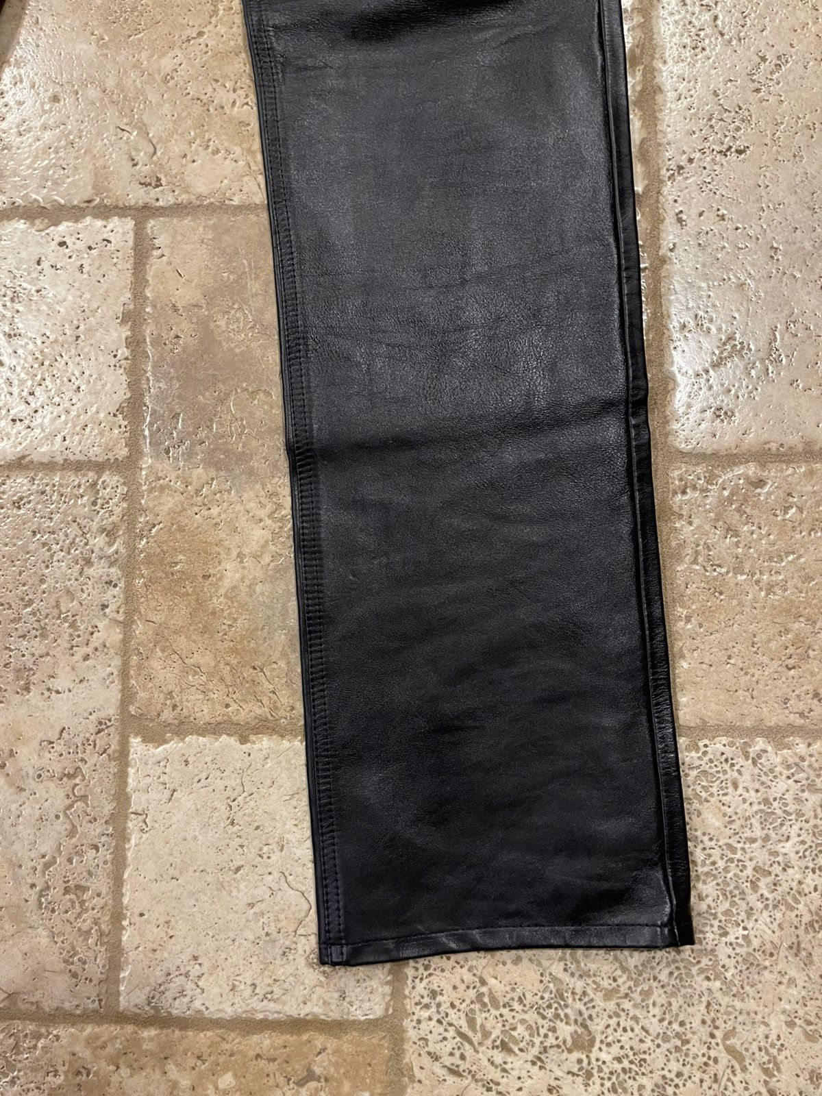 Celine × Hedi Slimane Celine x Hedi Slimane FW19 Black Calfskin Leather Pants Size US 33 - 4 Thumbnail