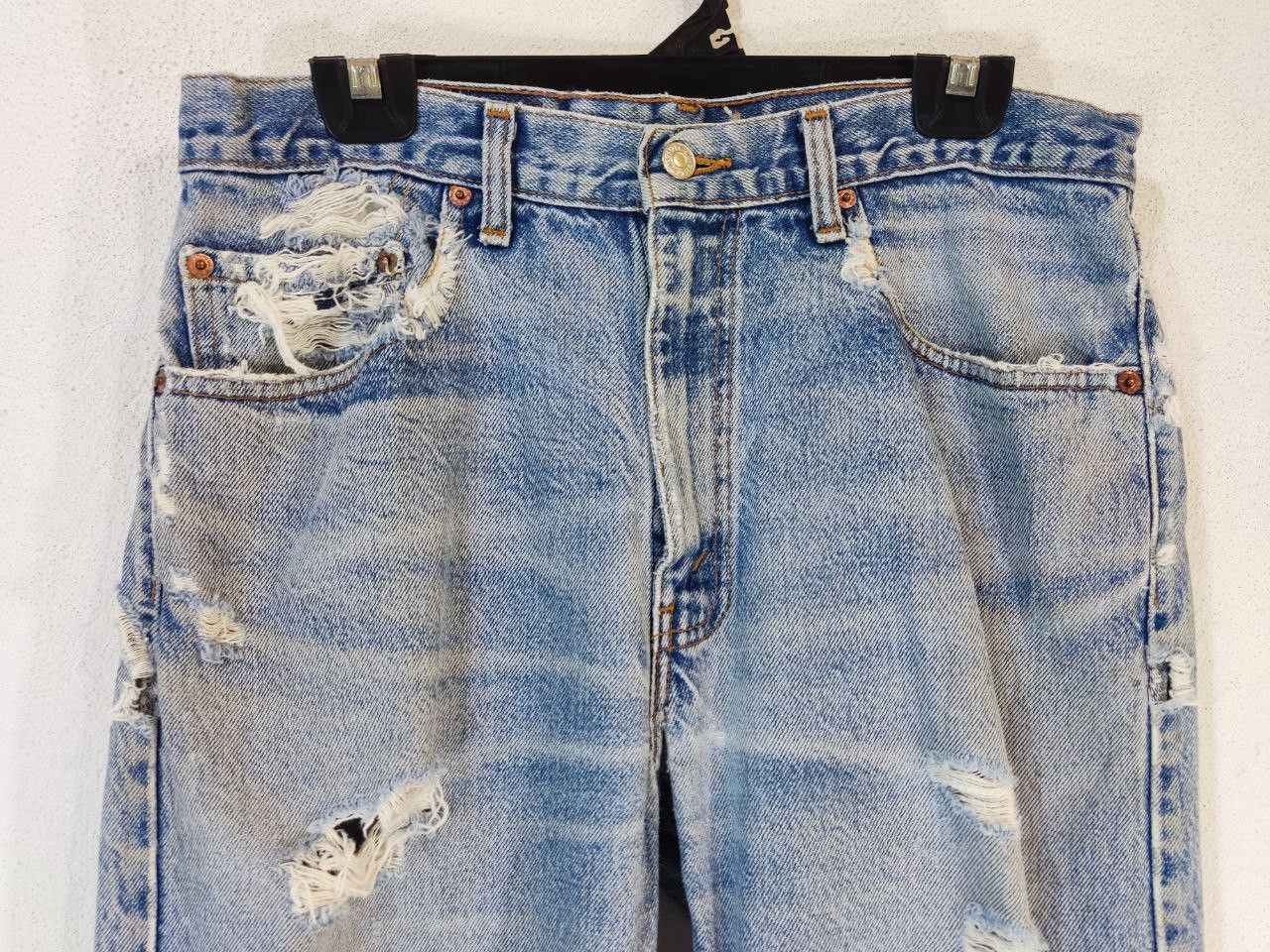 Levi's vintage levis 505 regular fit straight leg distressed denim Size US 34 / EU 50 - 9 Thumbnail