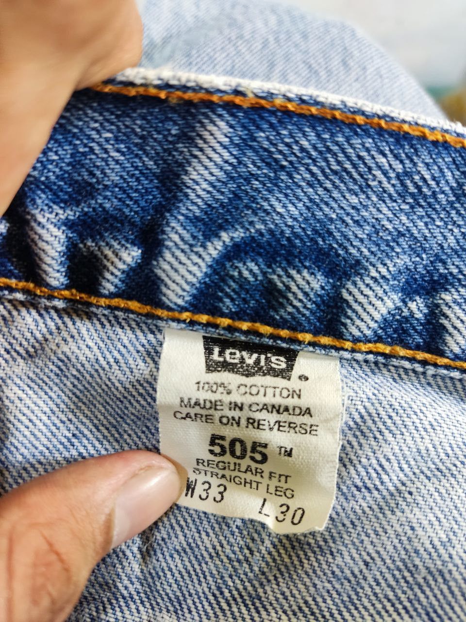 Levi's vintage levis 505 regular fit straight leg distressed denim Size US 34 / EU 50 - 5 Thumbnail