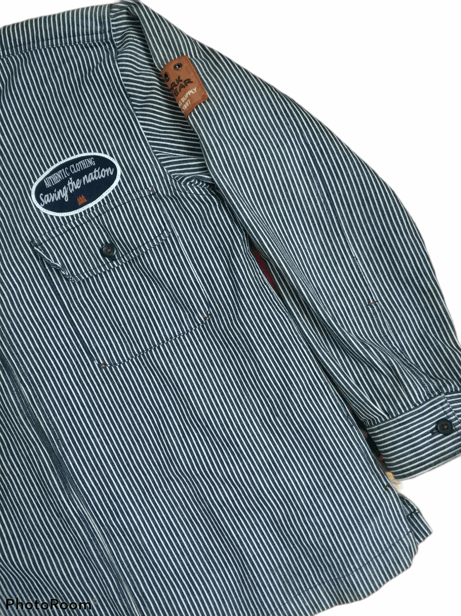 Japanese Brand 🔥Hickory Stripe Patches Zipper Work Jacket Size US M / EU 48-50 / 2 - 7 Thumbnail
