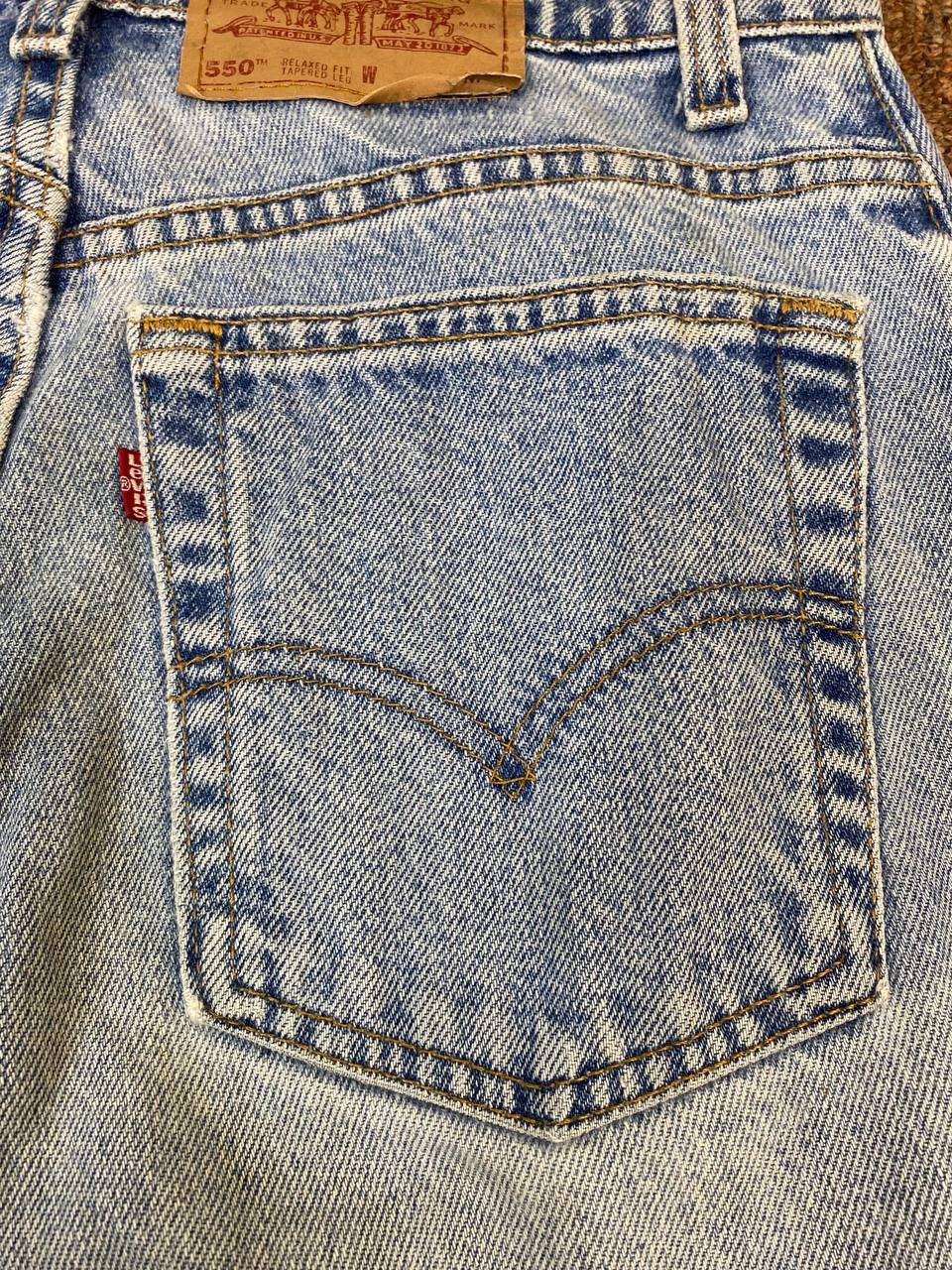 Levi's vintage levis 550 relaxed fit distressed rework denim Size US 31 - 5 Thumbnail