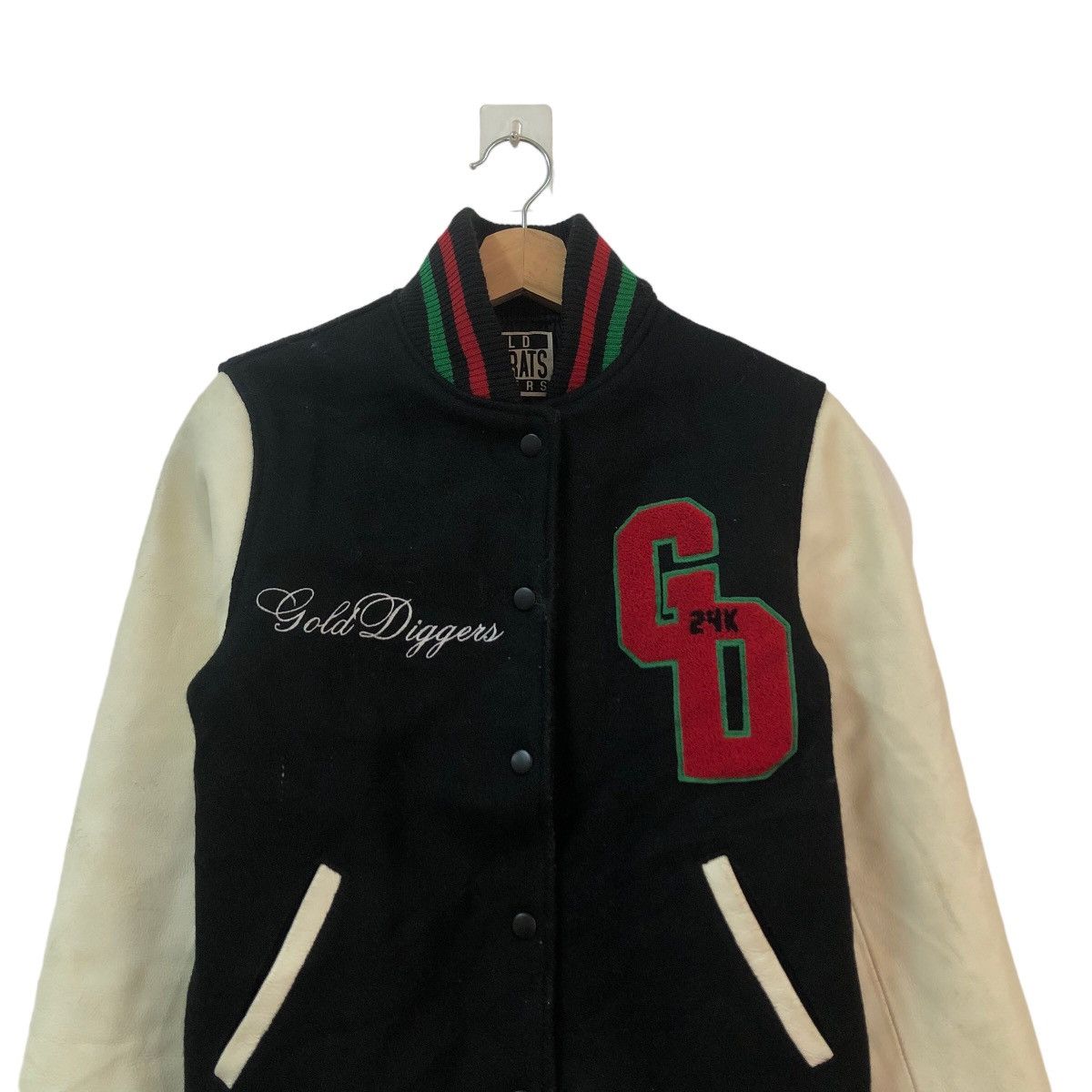 Japanese Brand VINTAGE VARSITY JACKET LEATHER HANDLING 24KARAT BIG LOGO Size US S / EU 44-46 / 1 - 2 Thumbnail